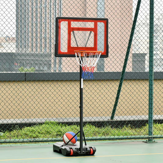 HOMCOM Portable Basketball Hoop: Adjustable Height, Sturdy Rim & Base - ALL4U RETAILER LTD