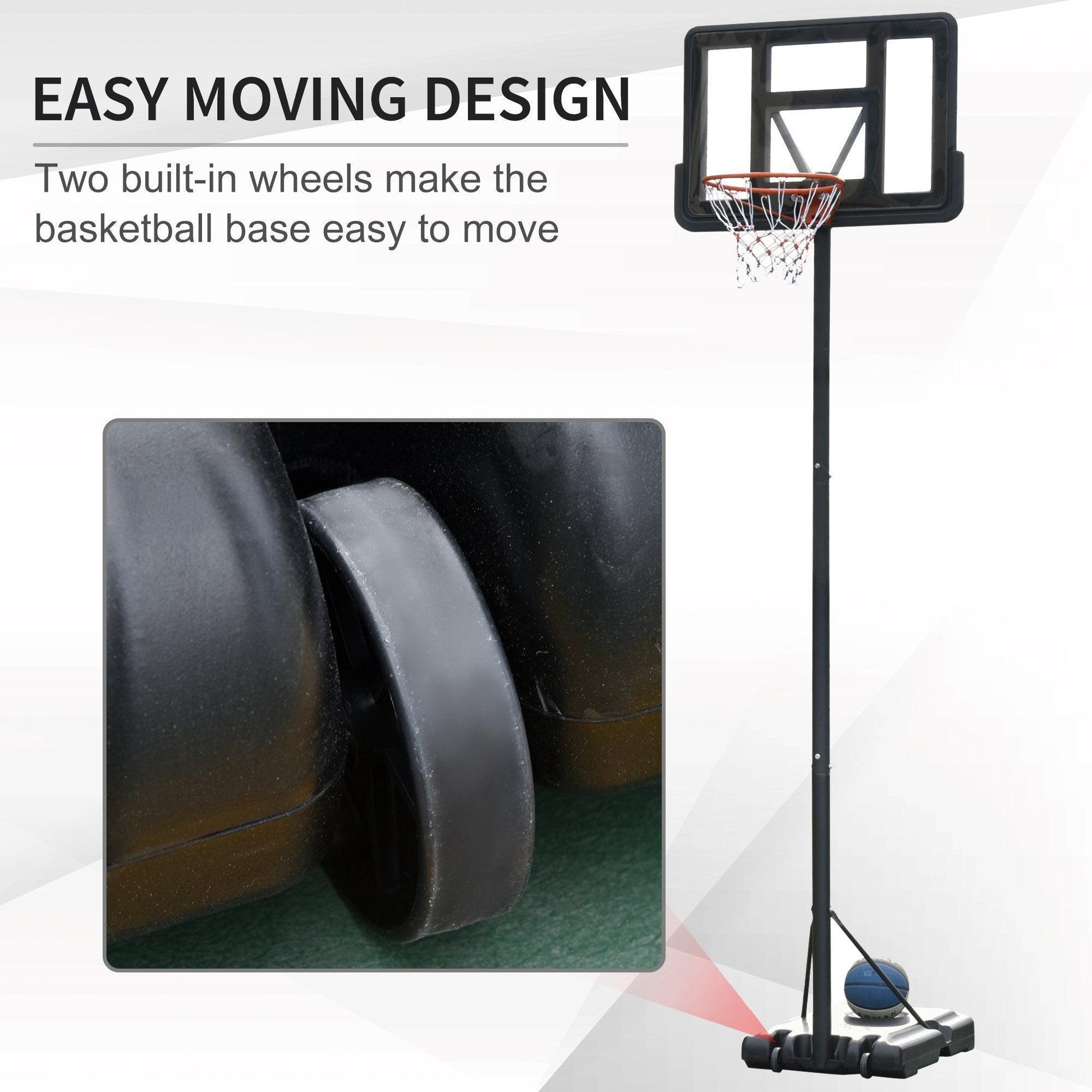 HOMCOM Portable Basketball Hoop Stand: Adjustable & Freestanding - ALL4U RETAILER LTD