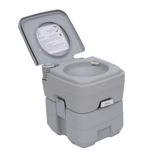 HOMCOM Portable Camping Toilet, Grey - ALL4U RETAILER LTD