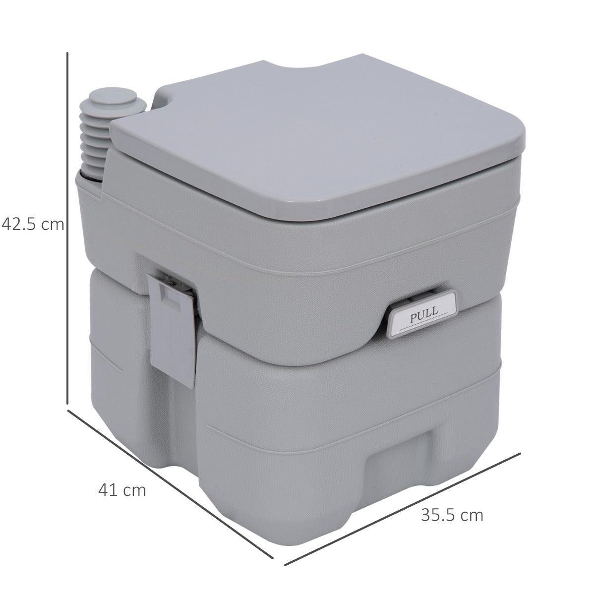 HOMCOM Portable Camping Toilet, Grey - ALL4U RETAILER LTD