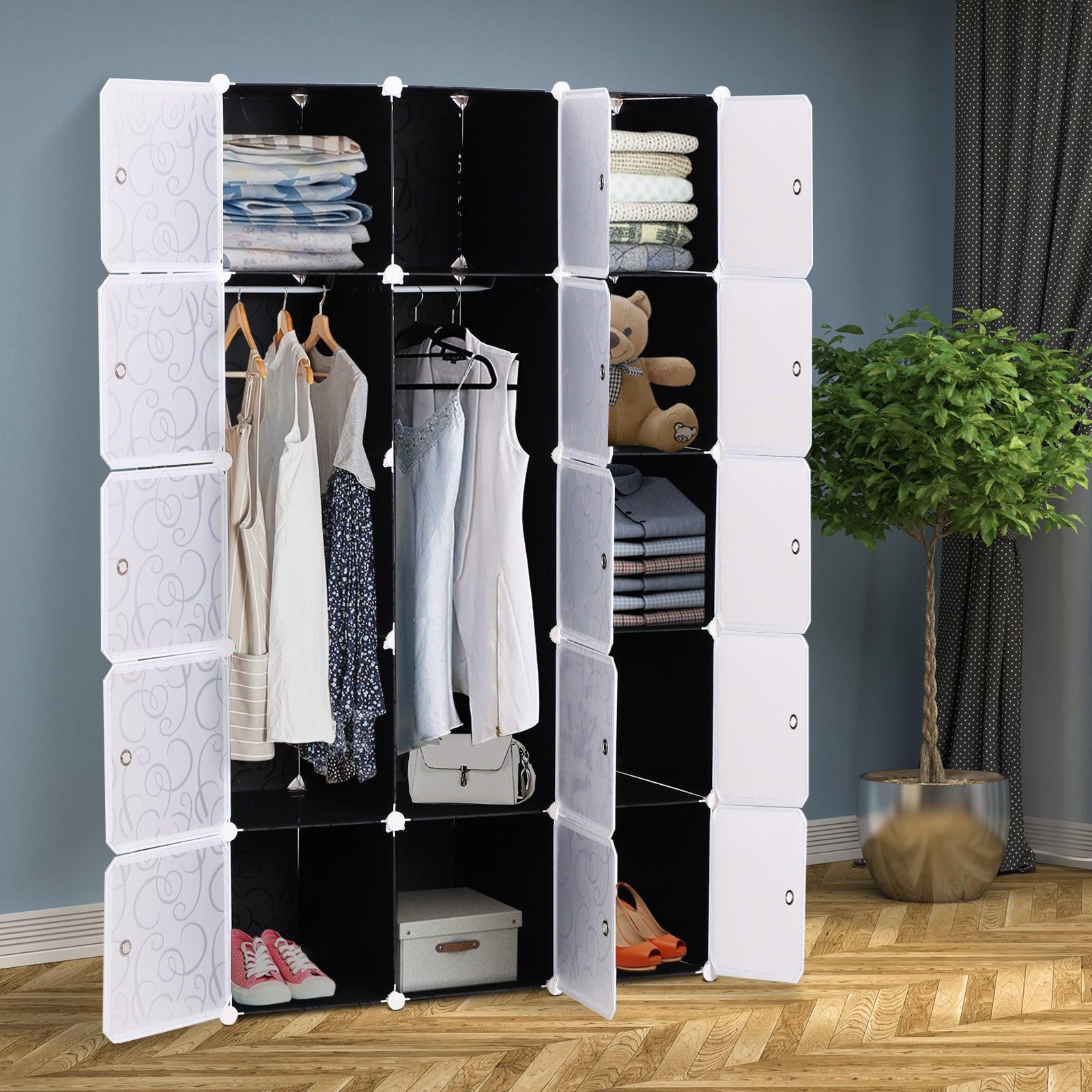HOMCOM Portable Closet Organiser | Plastic Cube Storage - ALL4U RETAILER LTD