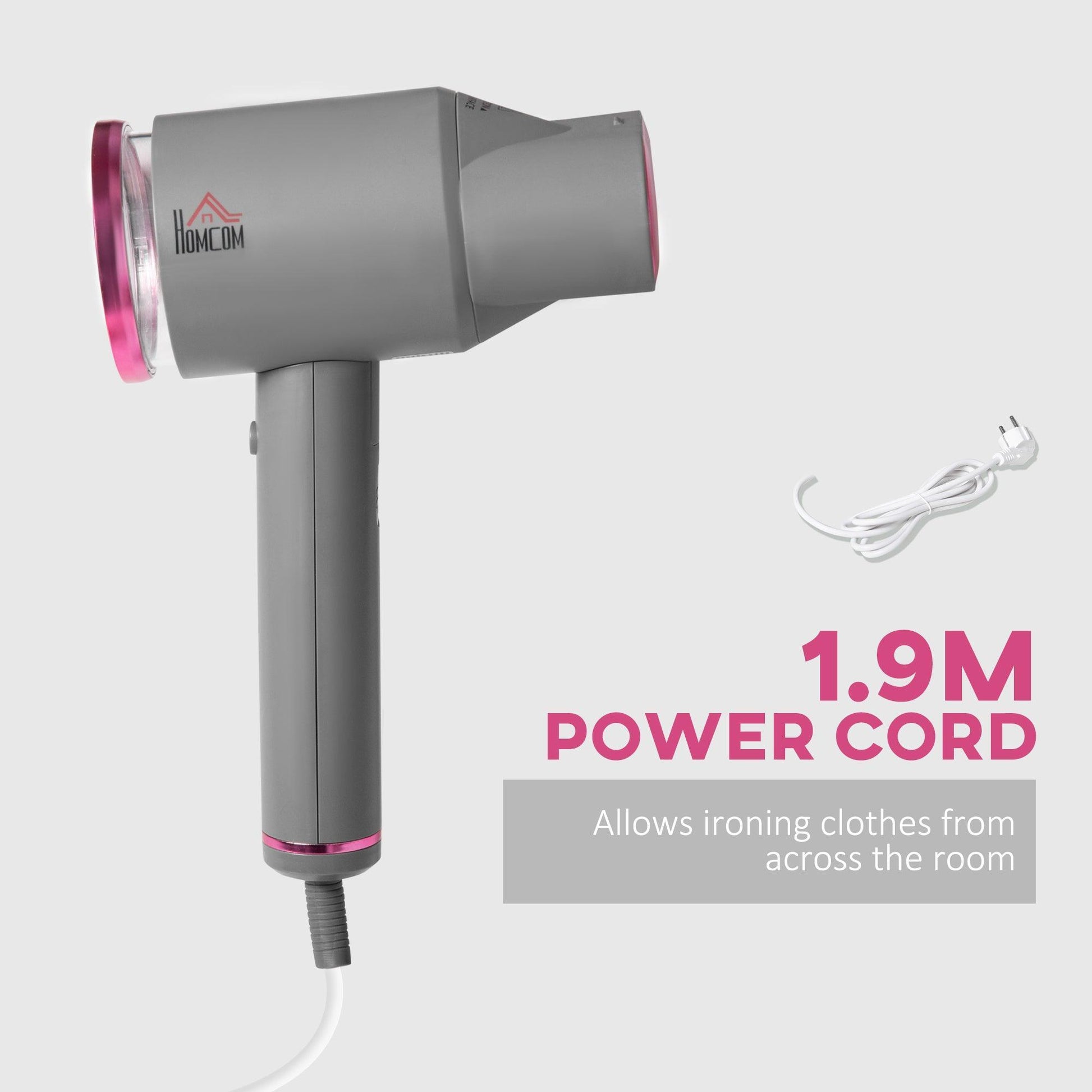 HOMCOM Portable Clothes Steamer - Fast Heat-up, Versatile Options - ALL4U RETAILER LTD