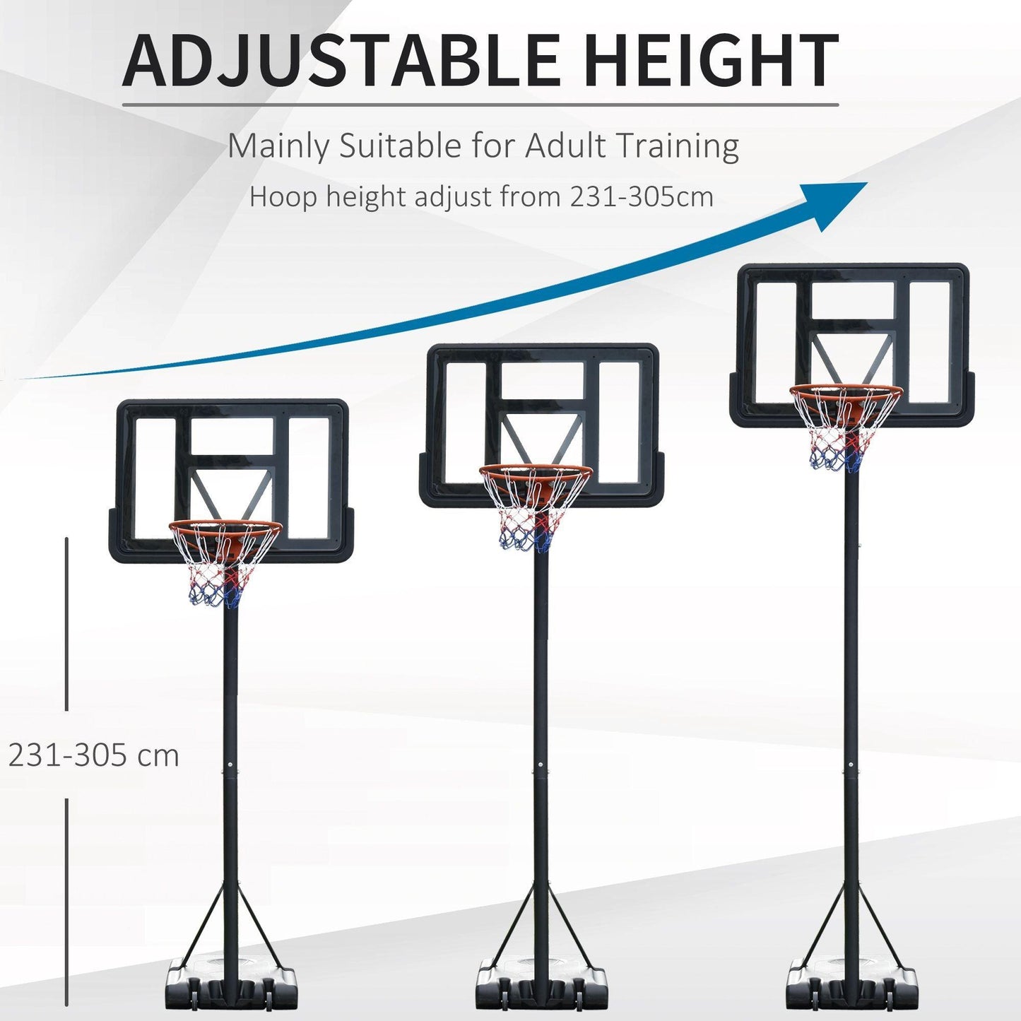HOMCOM Portable Basketball Hoop Stand: Adjustable & Freestanding - ALL4U RETAILER LTD