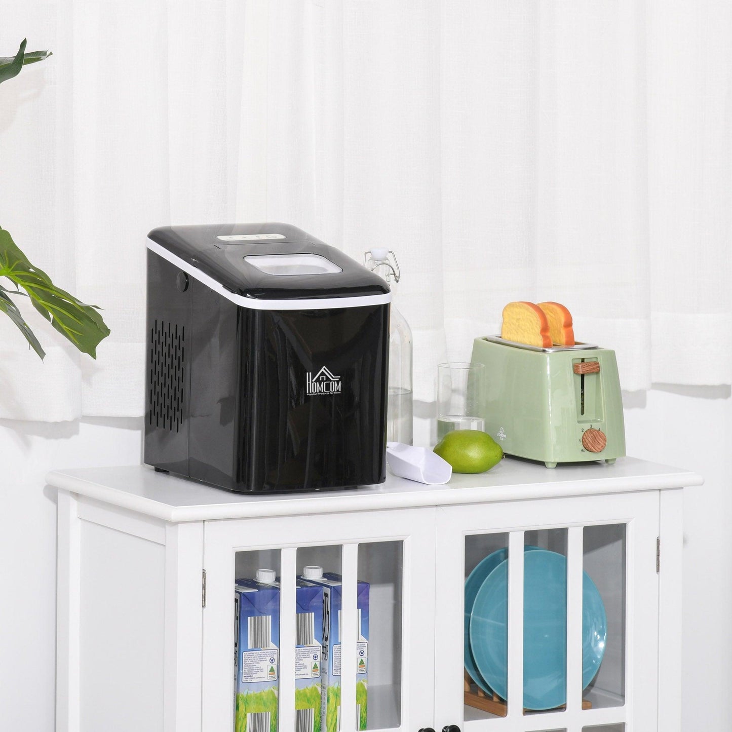 HOMCOM Portable Ice Maker: 12kg/24H Production, Auto Clean, Window - ALL4U RETAILER LTD