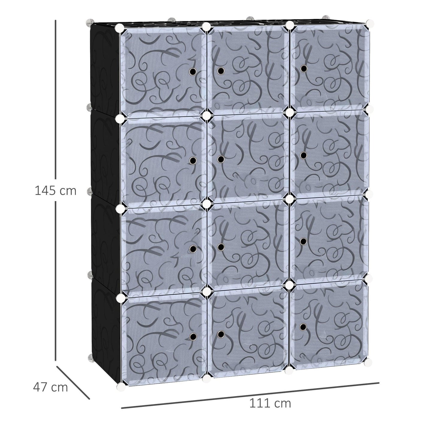 HOMCOM Portable Wardrobe Closet - Stylish Modular Clothes Storage - ALL4U RETAILER LTD