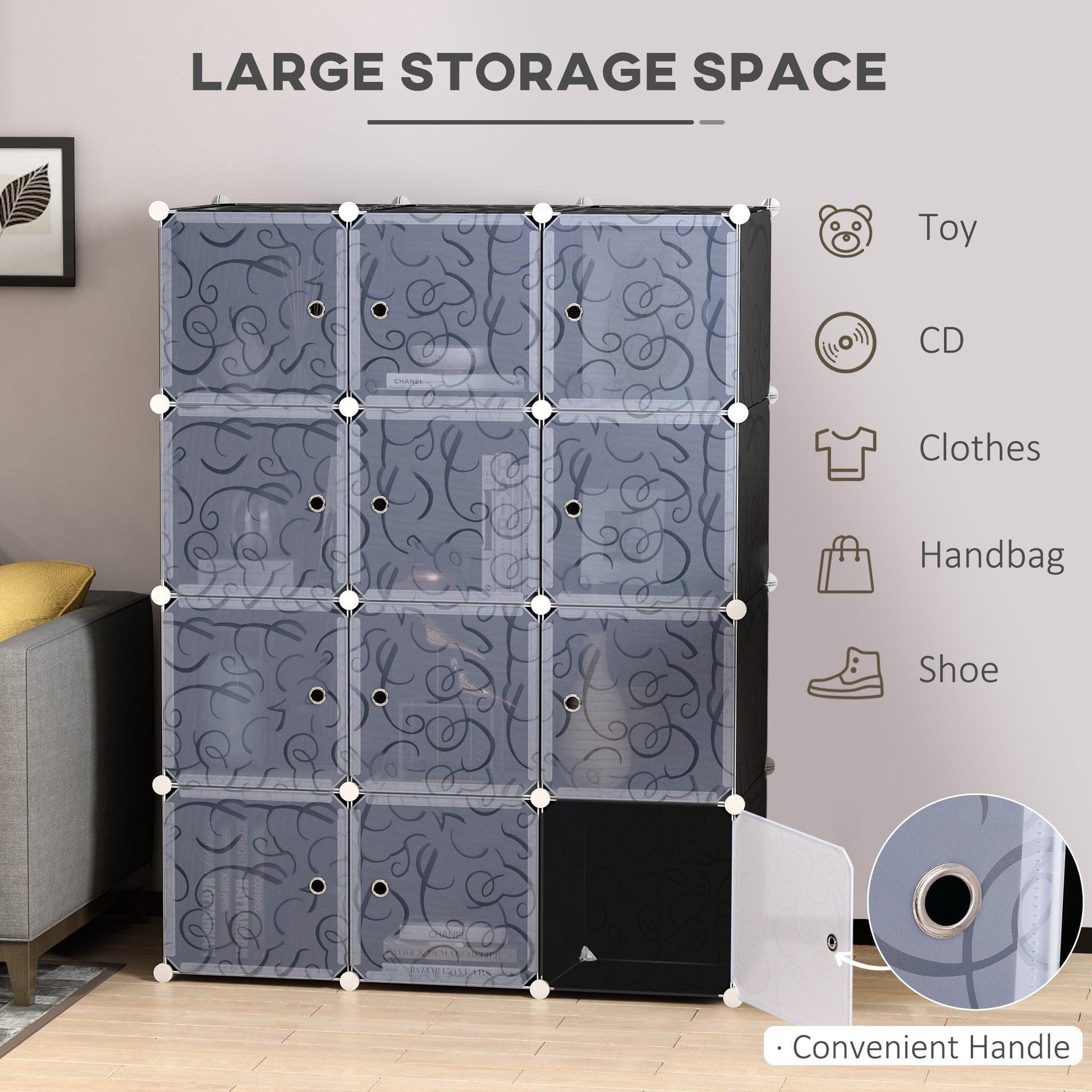 HOMCOM Portable Wardrobe Closet - Stylish Modular Clothes Storage - ALL4U RETAILER LTD