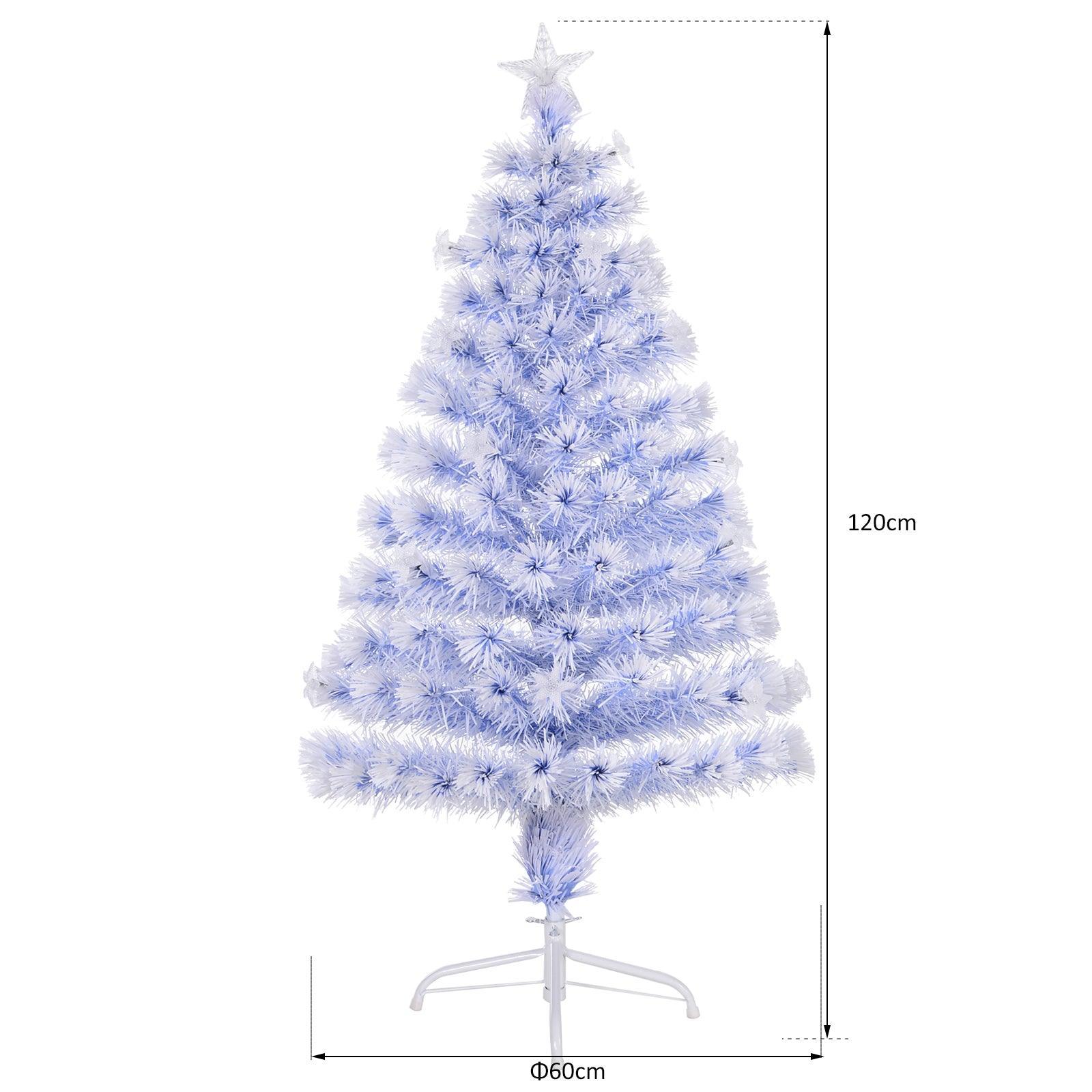 HOMCOM Pre-Lit 4FT White Blue Christmas Tree - 26 LEDs - ALL4U RETAILER LTD