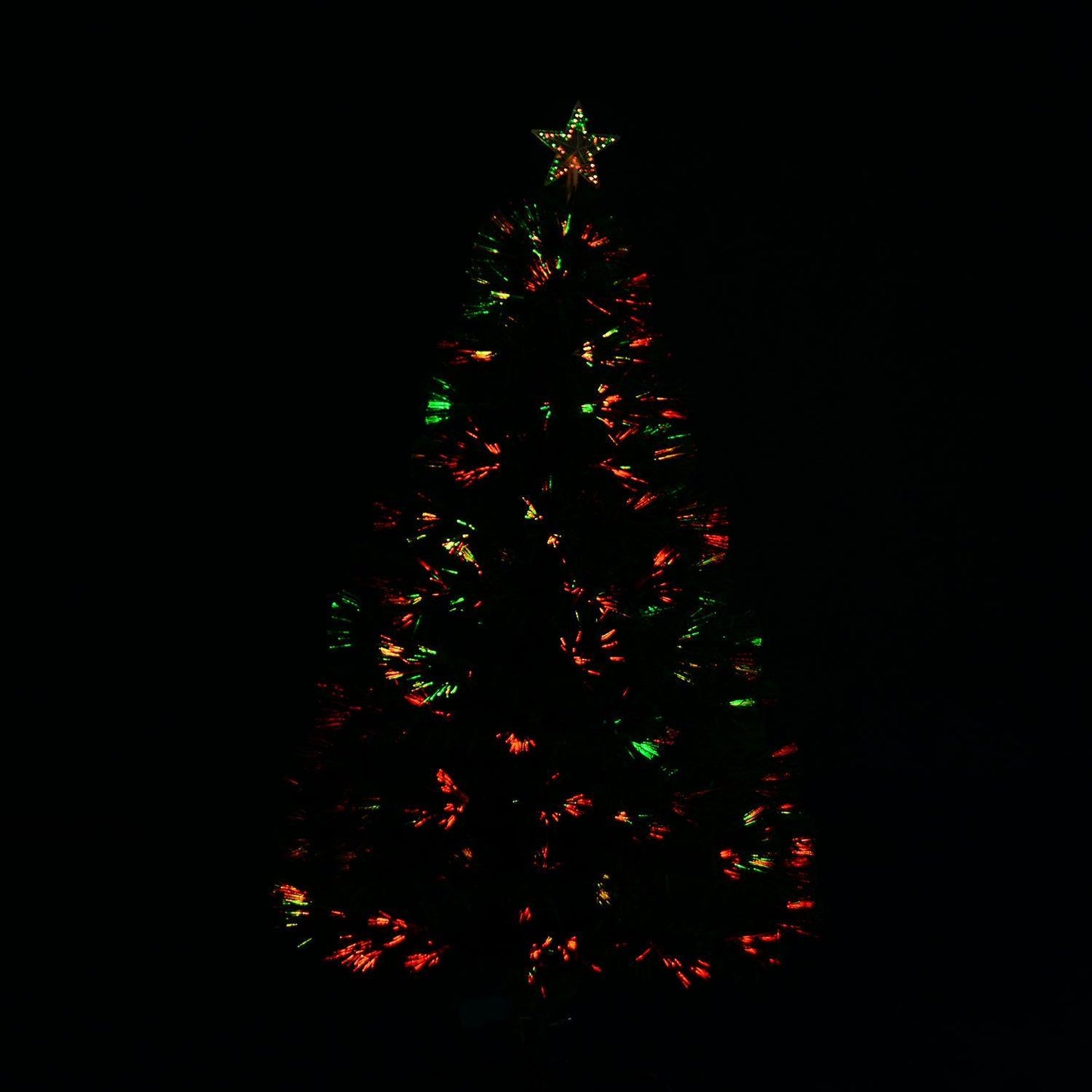 HOMCOM Pre-Lit Artificial Christmas Tree with Metal Base - 1.2m - ALL4U RETAILER LTD