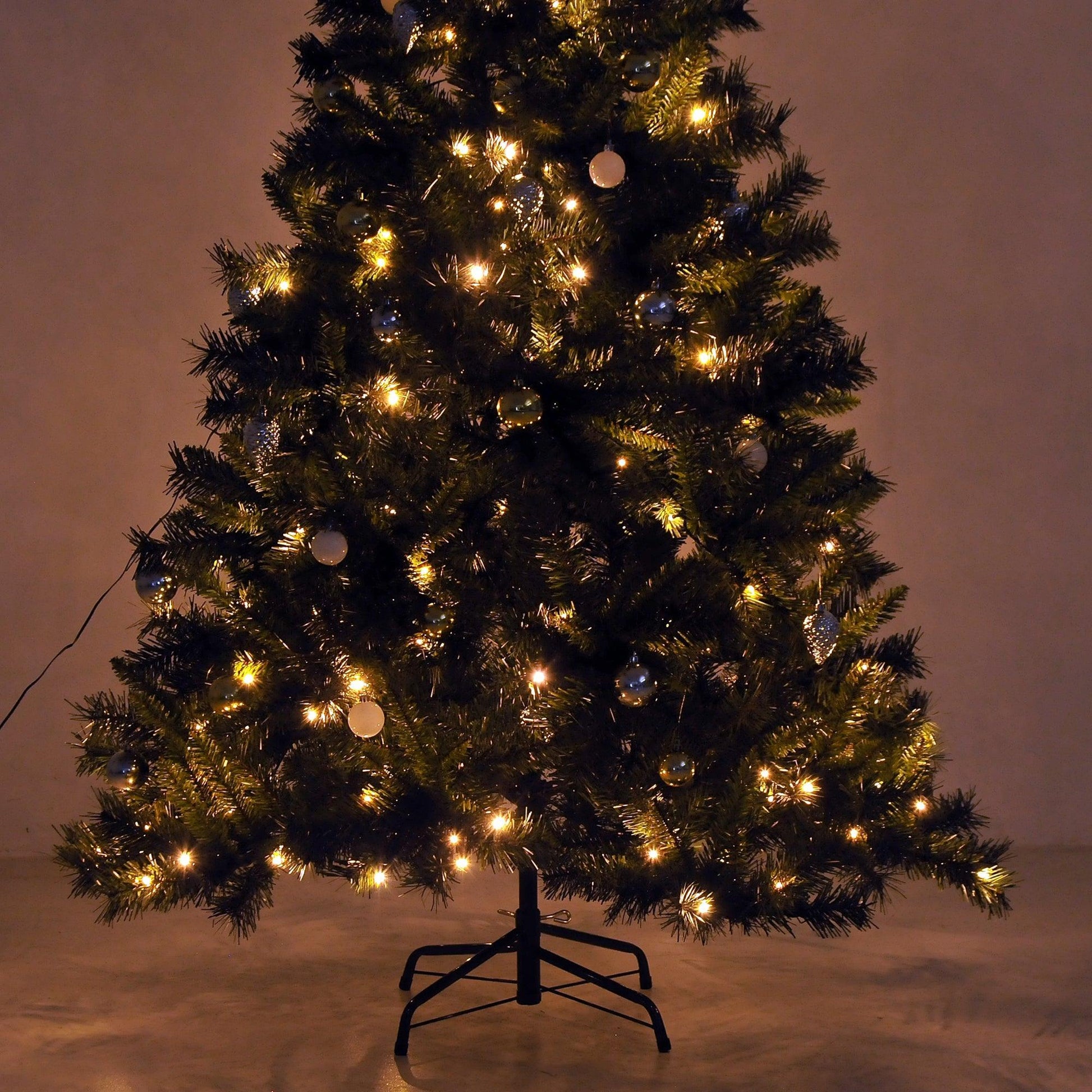 HOMCOM Pre-Lit Christmas Tree 6ft, 200 LED Lights - ALL4U RETAILER LTD