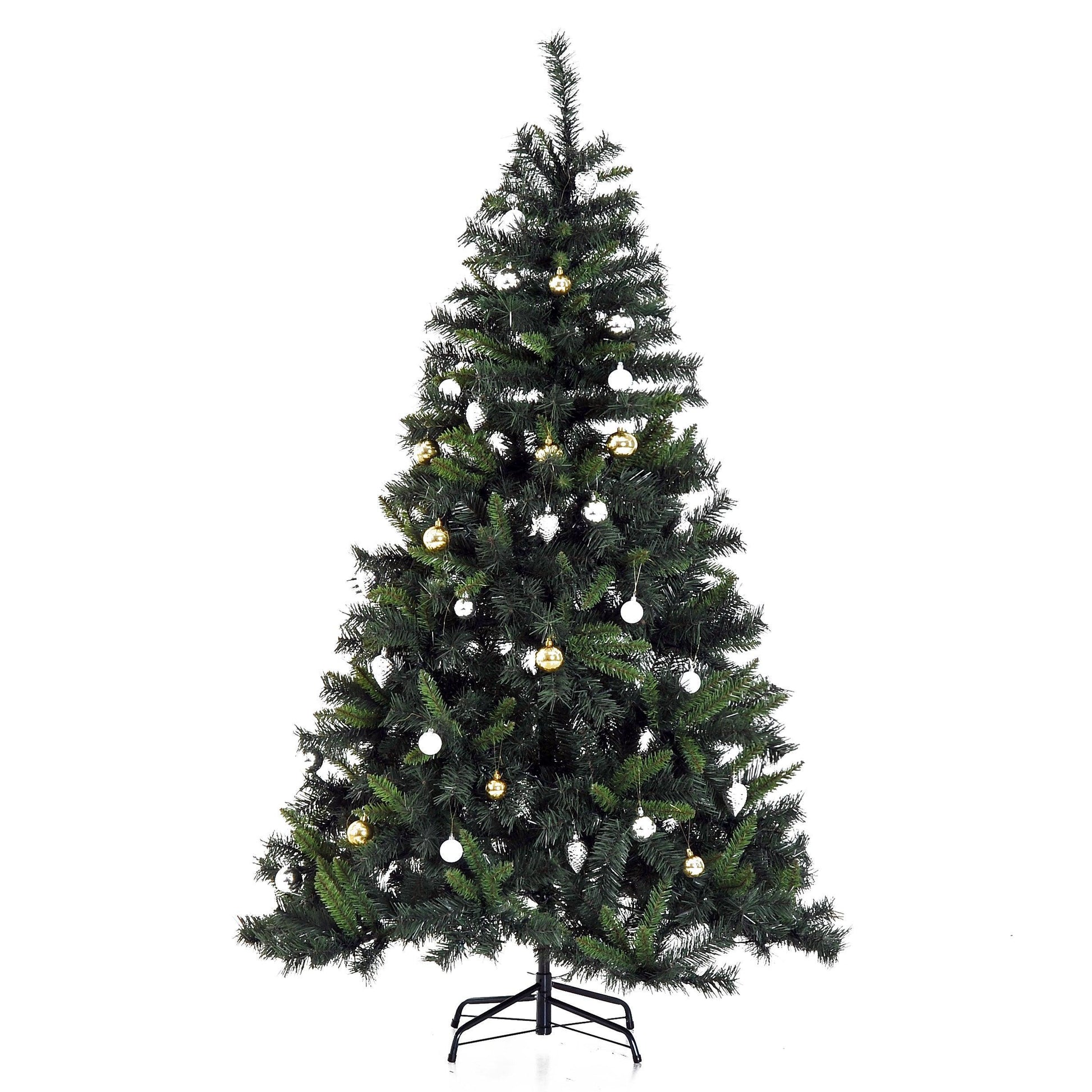 HOMCOM Pre-Lit Christmas Tree 6ft, 200 LED Lights - ALL4U RETAILER LTD