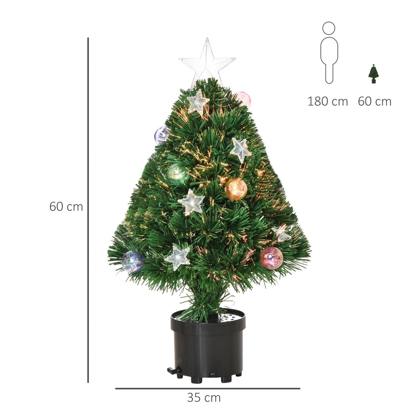 HOMCOM Pre-Lit Green Christmas Tree with LED Lights - ALL4U RETAILER LTD