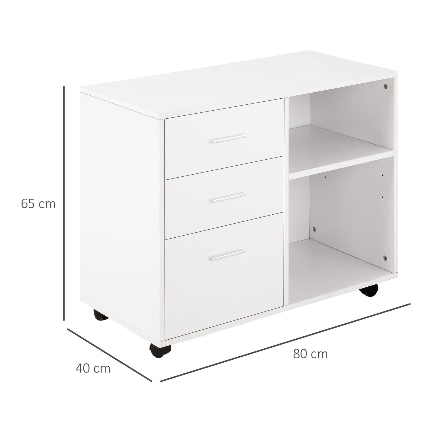 HOMCOM Printer Stand with Storage and Wheels - ALL4U RETAILER LTD