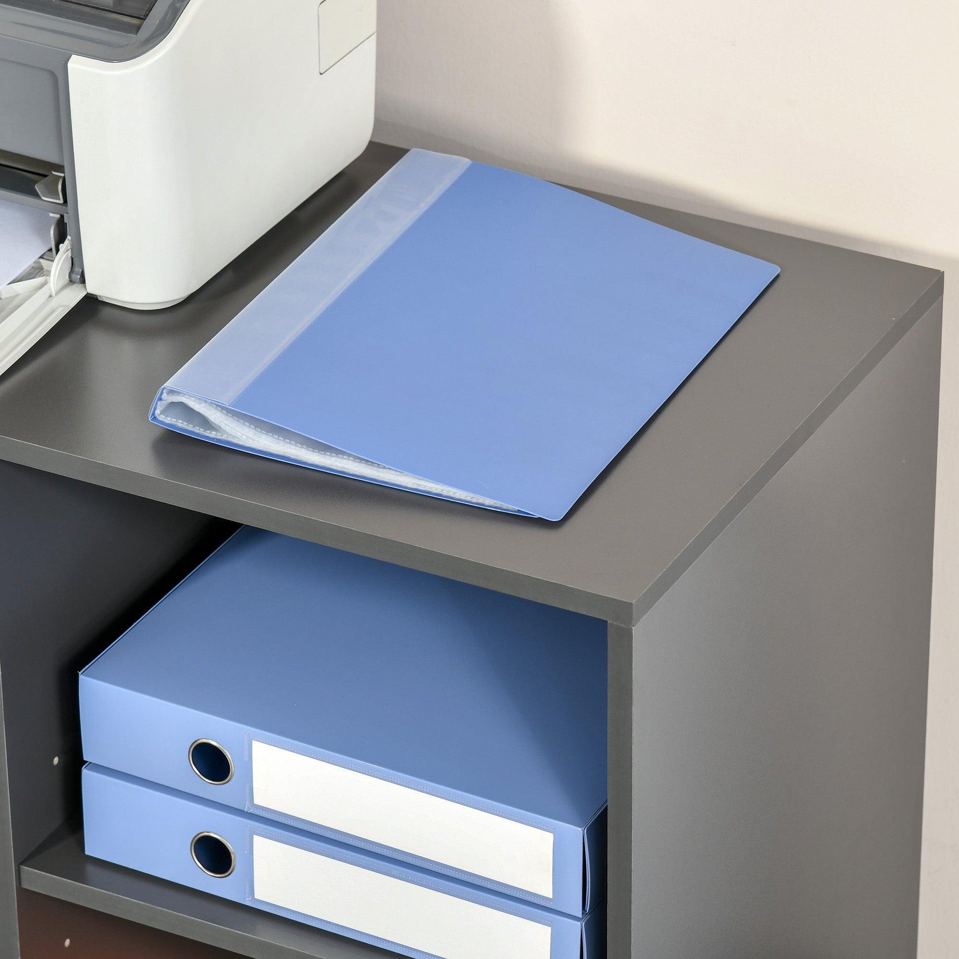 HOMCOM Printer Stand with Storage: Modern 3 Drawers & Shelves - ALL4U RETAILER LTD