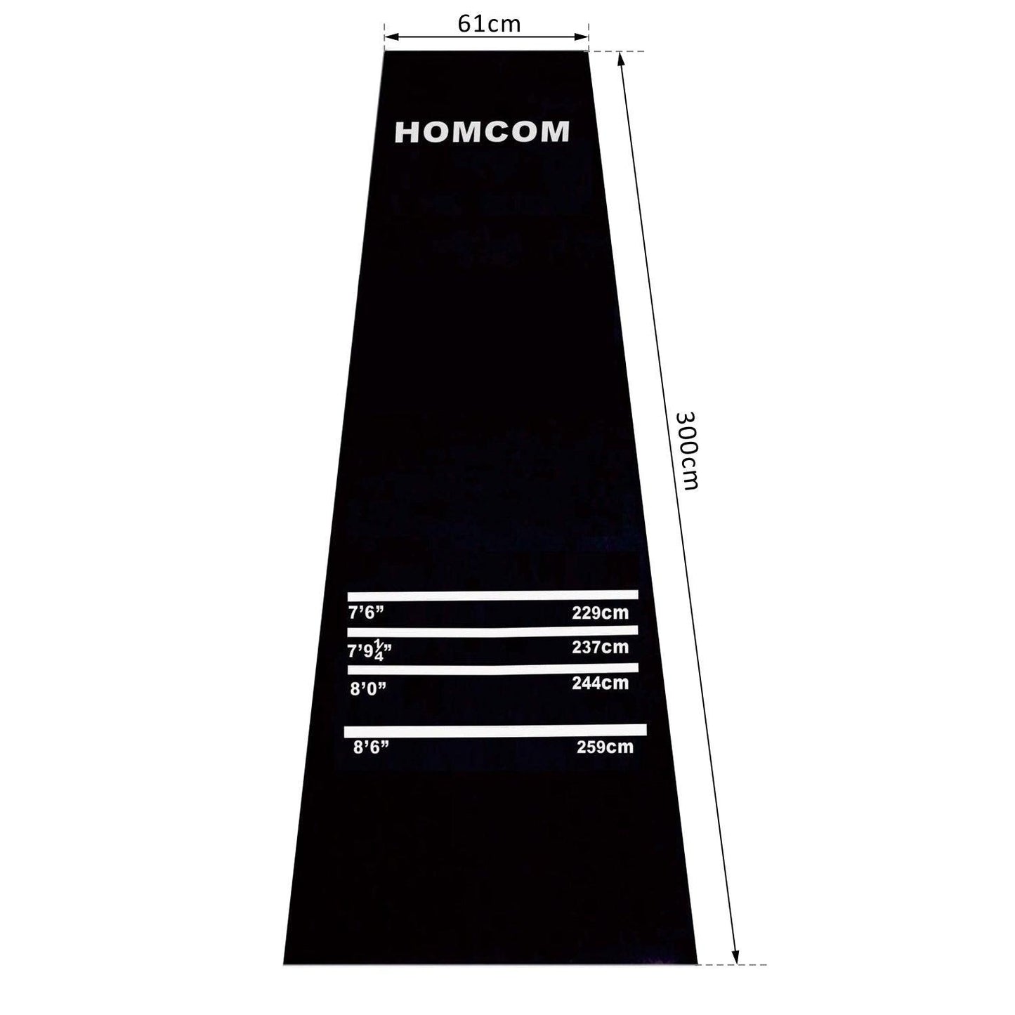 HOMCOM Professional Rubber Darts Mat with 4 Throwing Distances - ALL4U RETAILER LTD