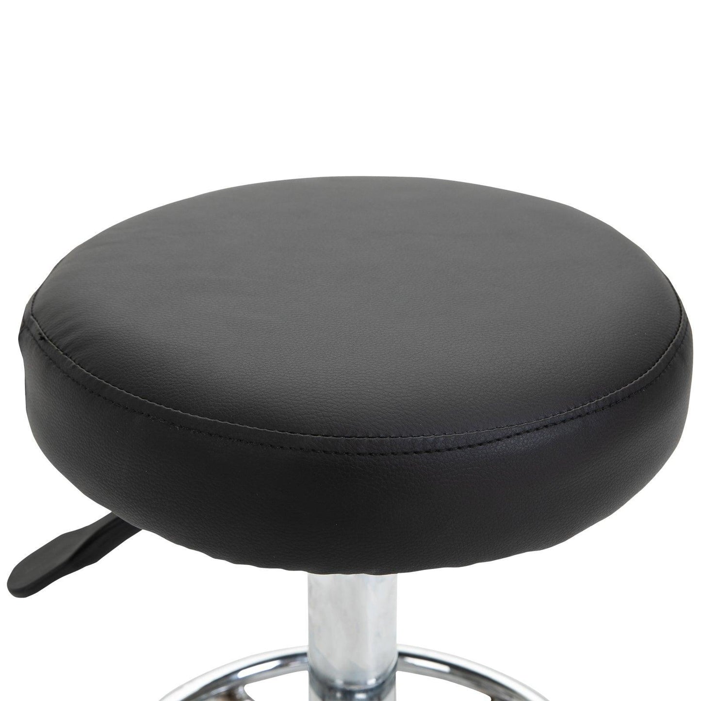 HOMCOM Adjustable Salon Stool: Black PU Leather - ALL4U RETAILER LTD