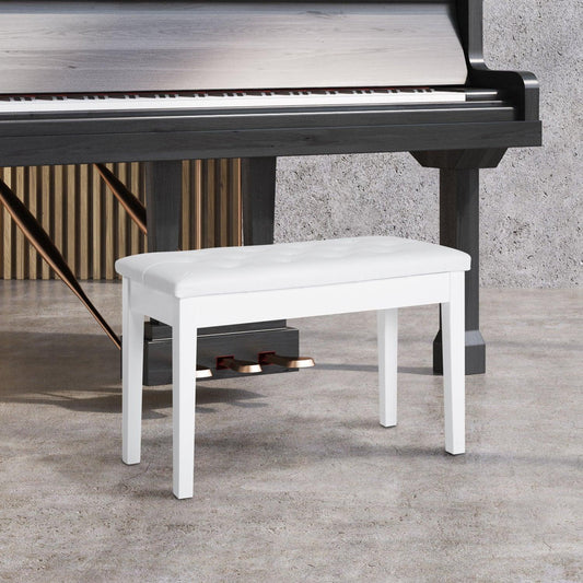 HOMCOM PU Leather Piano Stool with Storage - ALL4U RETAILER LTD
