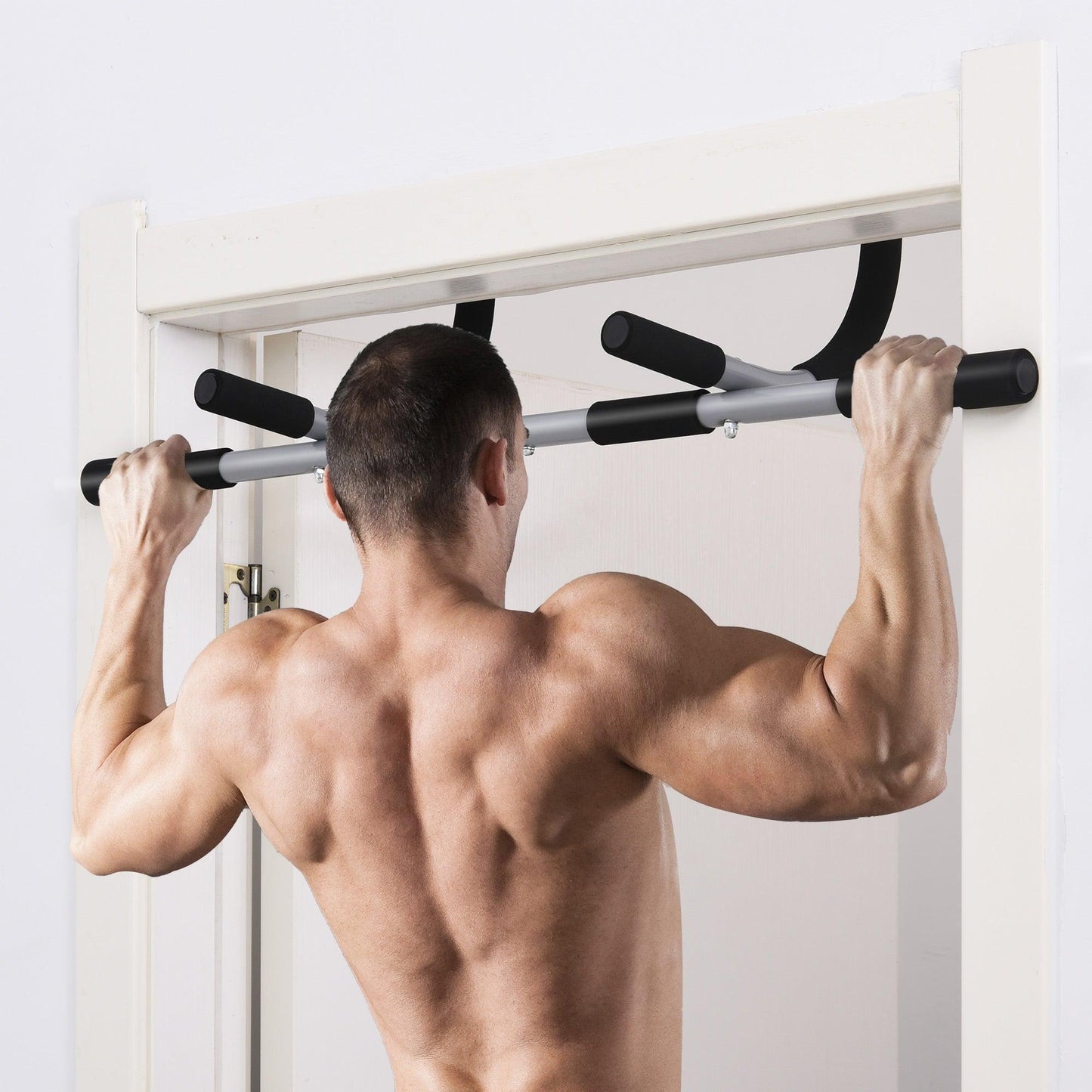 HOMCOM Pull-Up Bar for Doorway - Indoor Upper Body Workout - ALL4U RETAILER LTD