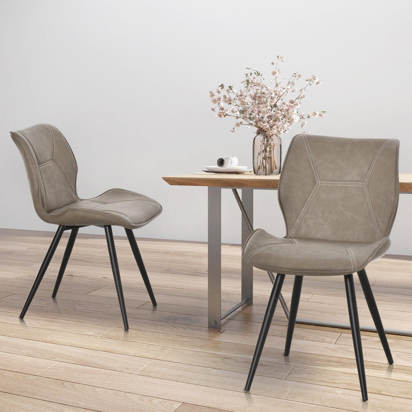 HOMCOM Racing-Style PU Leather Dining Chairs - Set of 2 - ALL4U RETAILER LTD