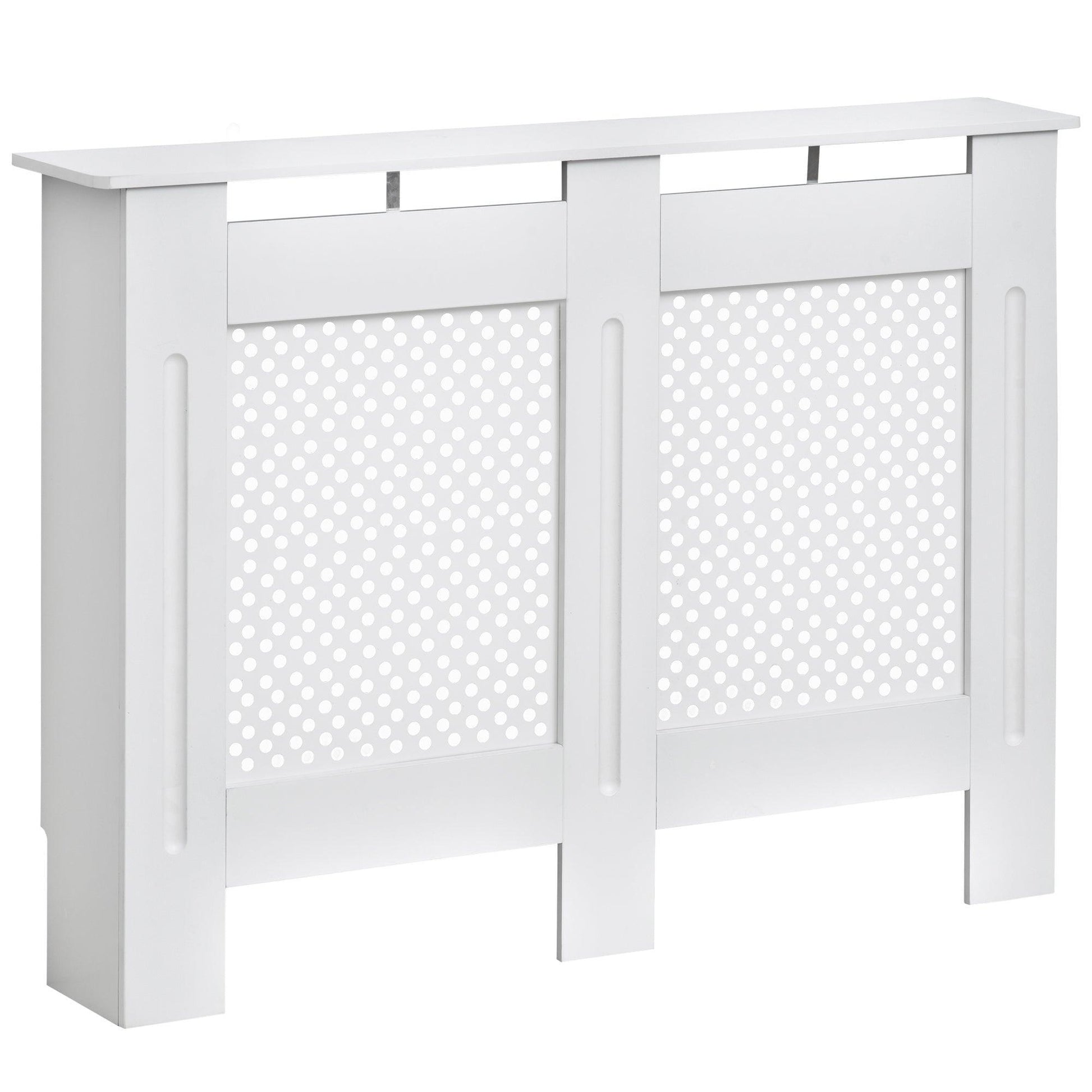 HOMCOM Radiator Cover - Modern White Cabinet - ALL4U RETAILER LTD