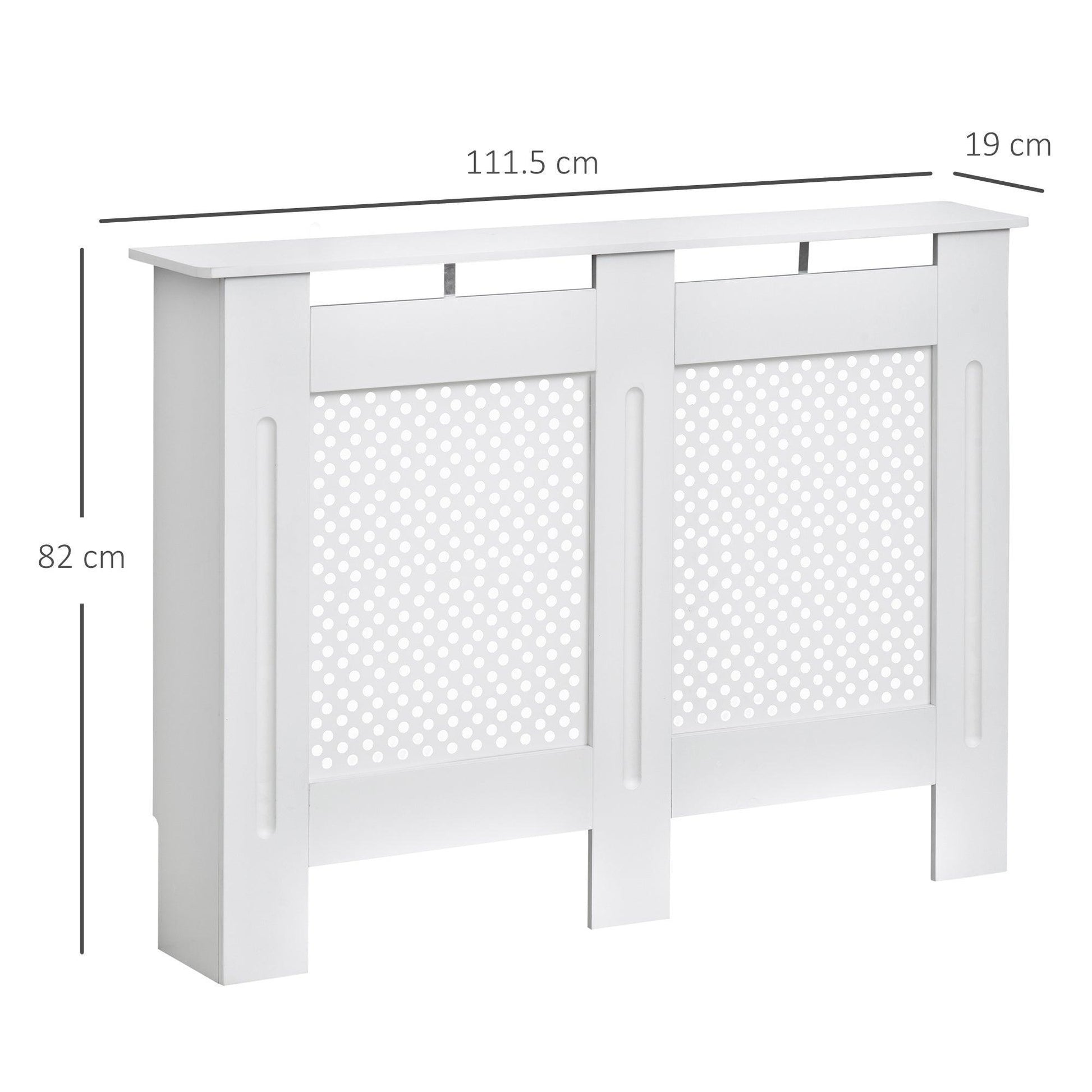 HOMCOM Radiator Cover - Modern White Cabinet - ALL4U RETAILER LTD