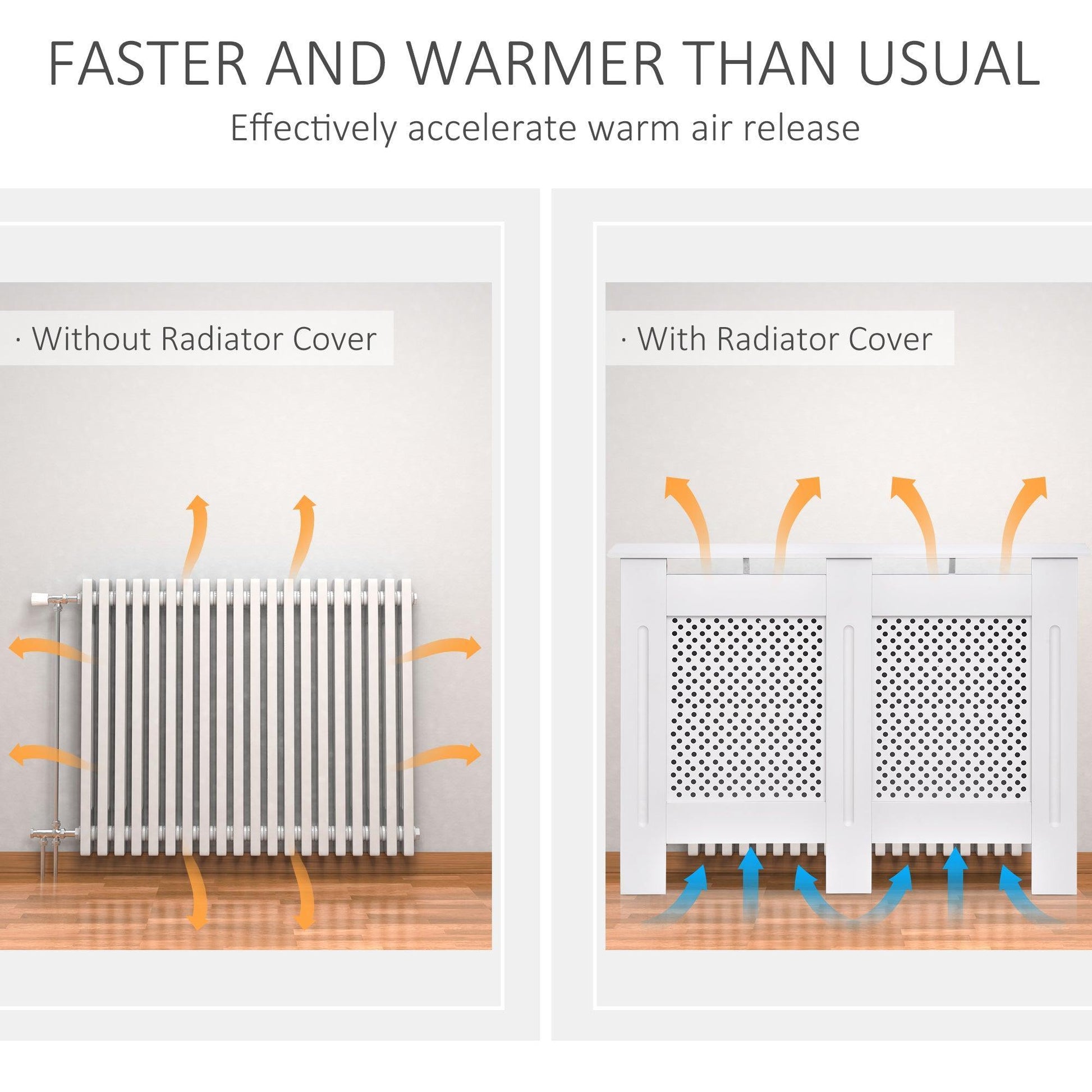 HOMCOM Radiator Cover - Modern White Cabinet - ALL4U RETAILER LTD