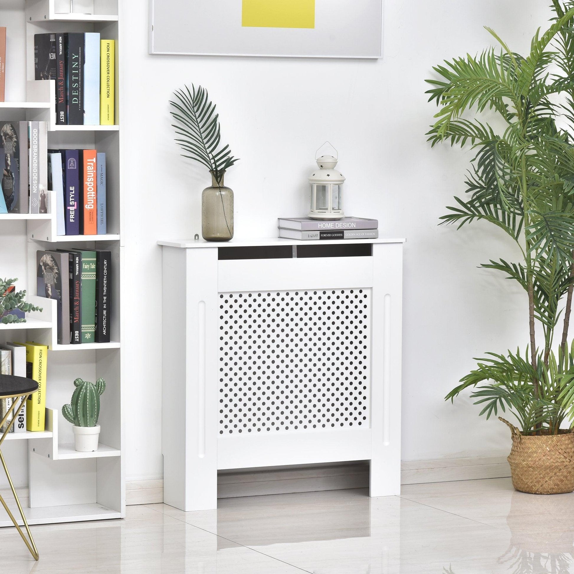 HOMCOM Radiator Cover - Modern White Design (Small) - ALL4U RETAILER LTD