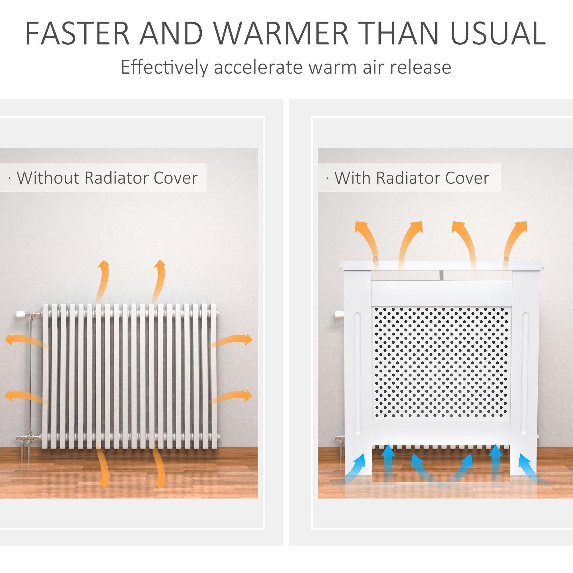 HOMCOM Radiator Cover - Modern White Design (Small) - ALL4U RETAILER LTD