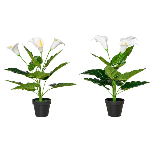 HOMCOM Realistic Calla Lily Flowers - Set of 2 - ALL4U RETAILER LTD
