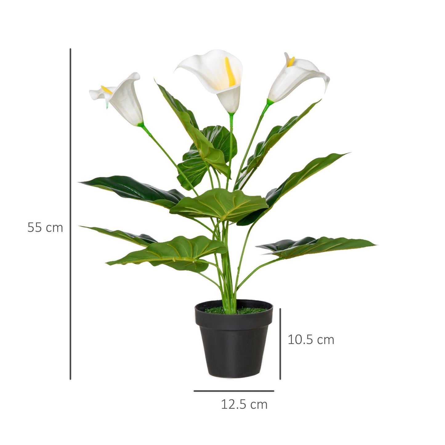 HOMCOM Realistic Calla Lily Flowers - Set of 2 - ALL4U RETAILER LTD