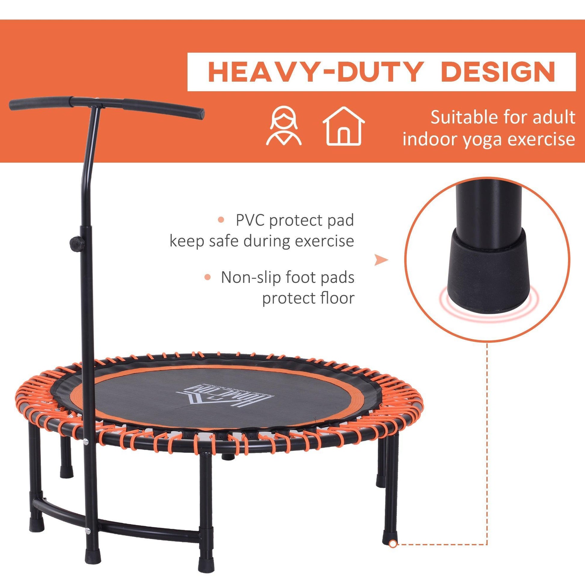 HOMCOM Rebounder Trampoline with Handlebar - ALL4U RETAILER LTD