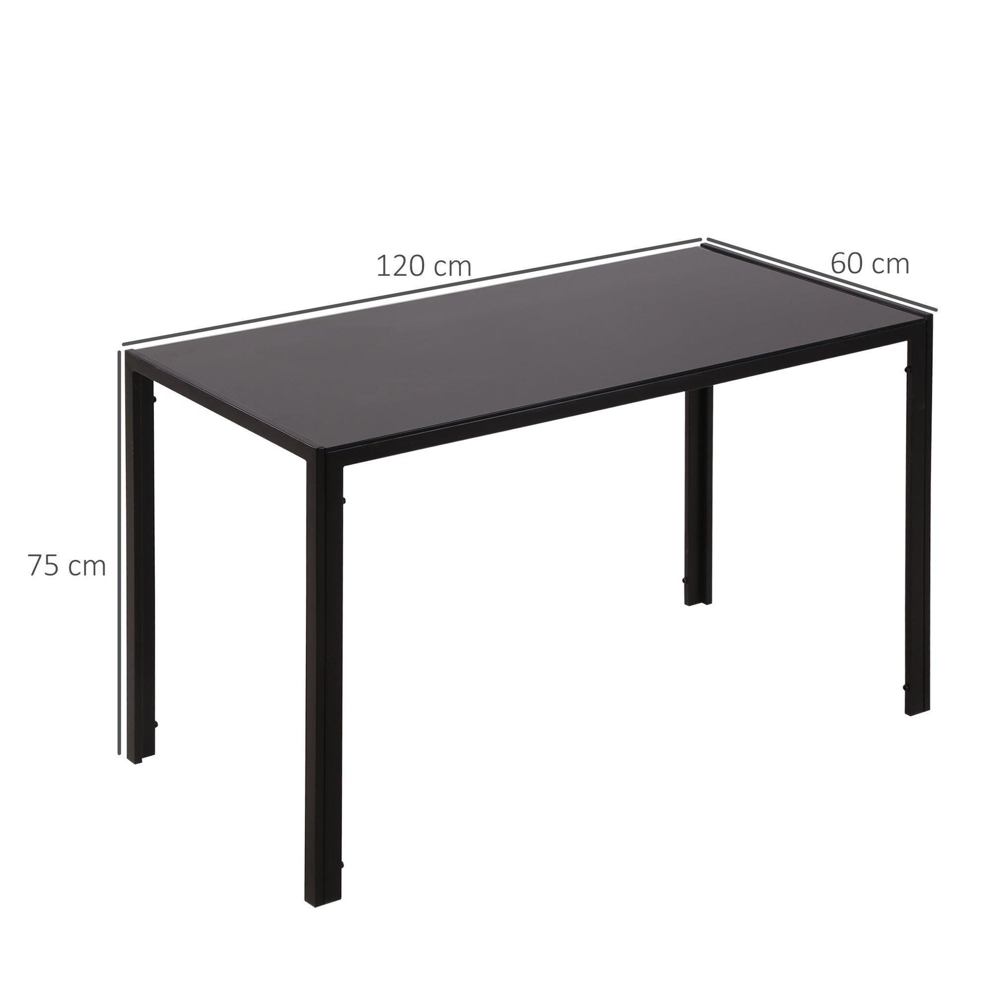 HOMCOM Rectangular Glass Dining Table for 4 - Stylish & Sturdy - ALL4U RETAILER LTD