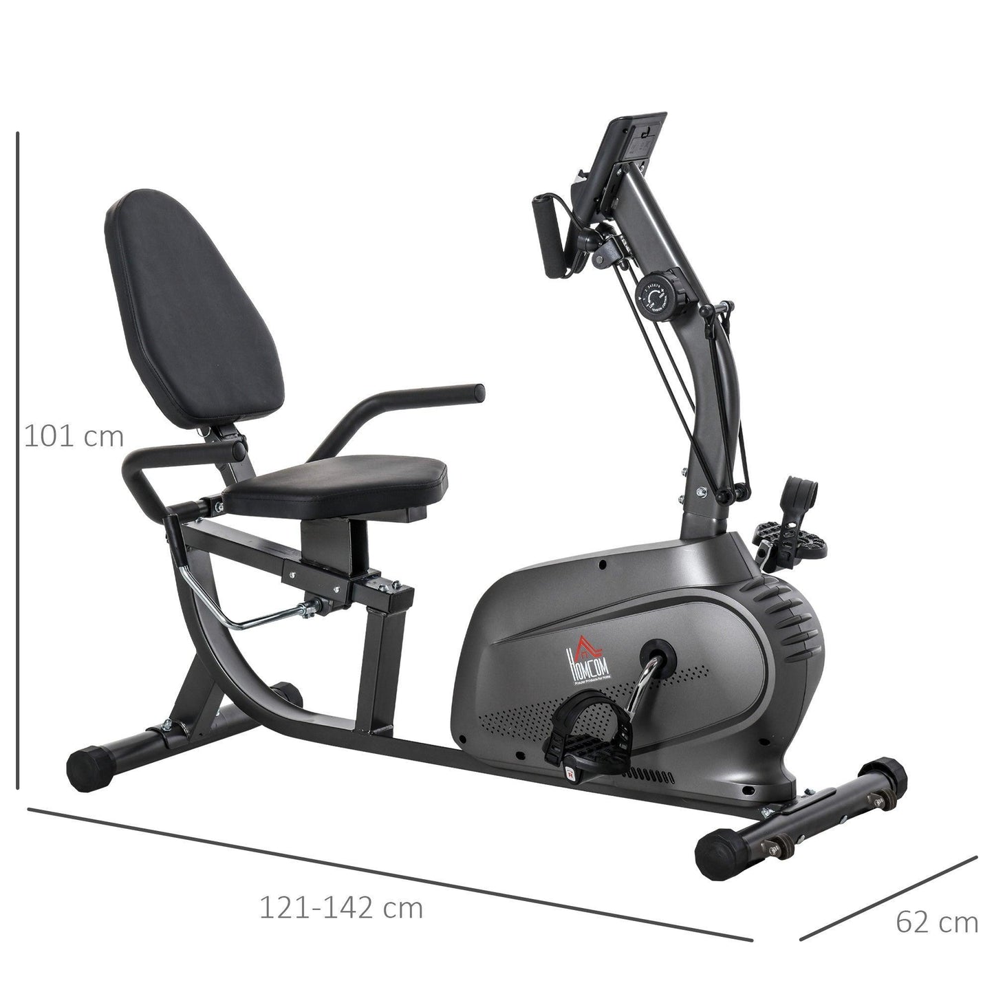 HOMCOM Recumbent Exercise Bike - LCD Monitor - ALL4U RETAILER LTD