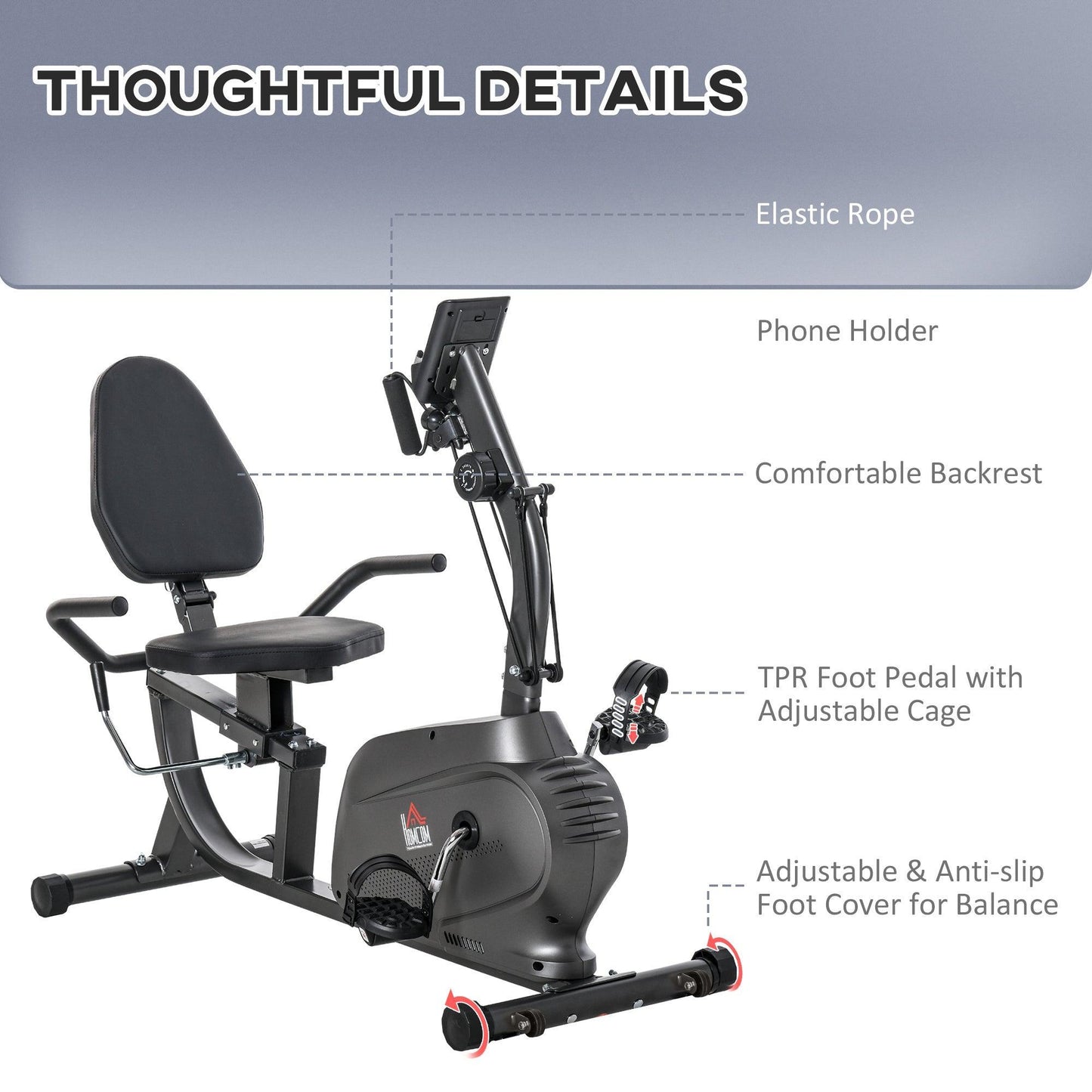 HOMCOM Recumbent Exercise Bike - LCD Monitor - ALL4U RETAILER LTD