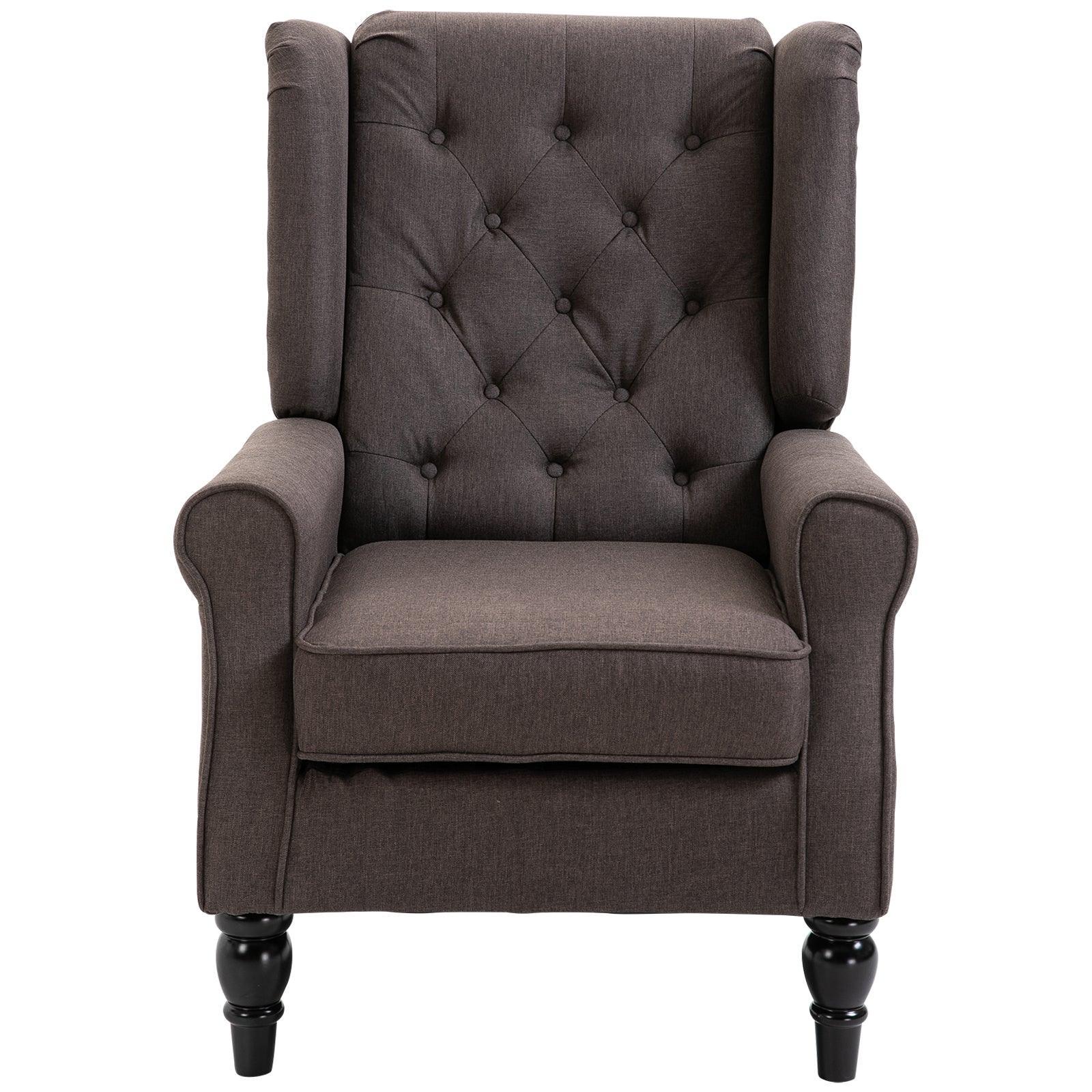 HOMCOM Retro Wingback Armchair, Elegant Design - ALL4U RETAILER LTD