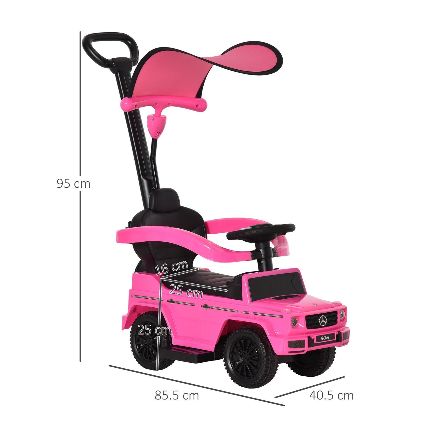 HOMCOM Ride-On Mercedes-Benz G350 Walker: Pink - ALL4U RETAILER LTD