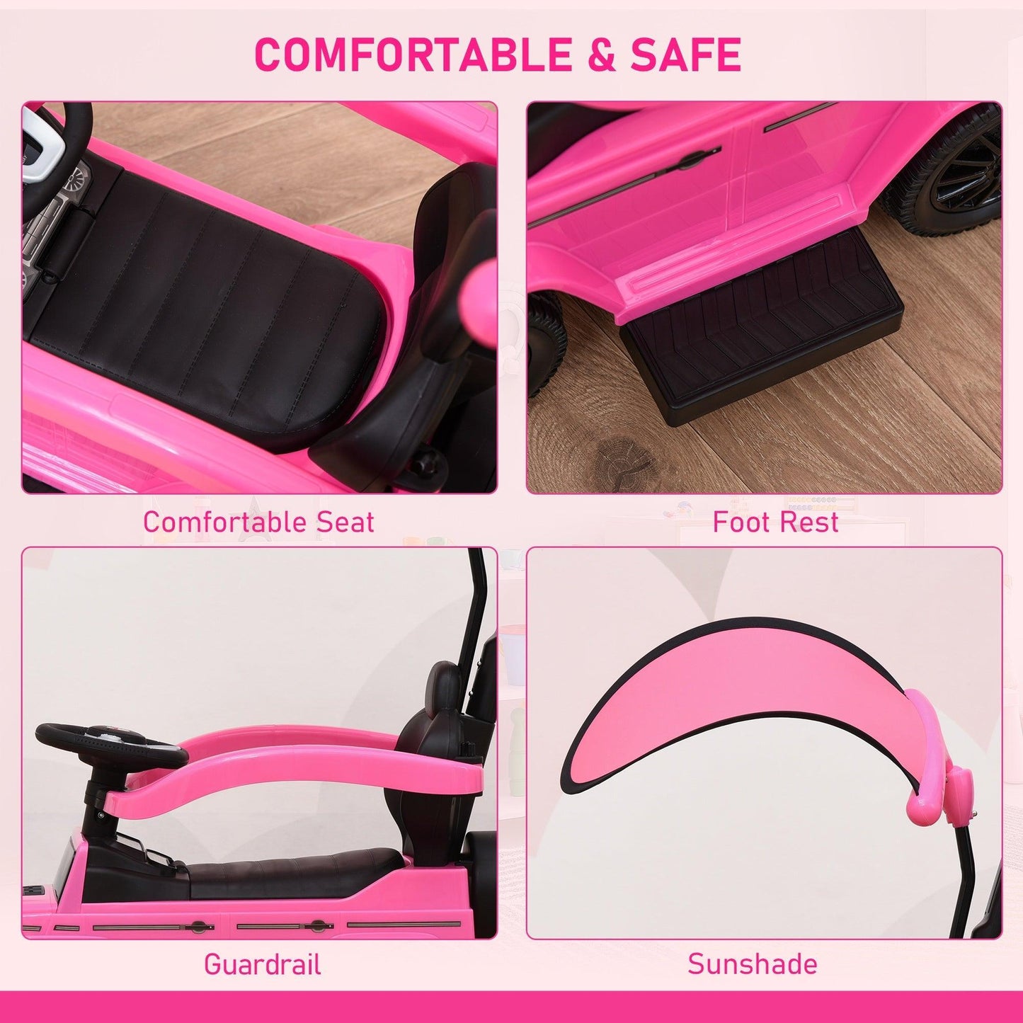 HOMCOM Ride-On Mercedes-Benz G350 Walker: Pink - ALL4U RETAILER LTD