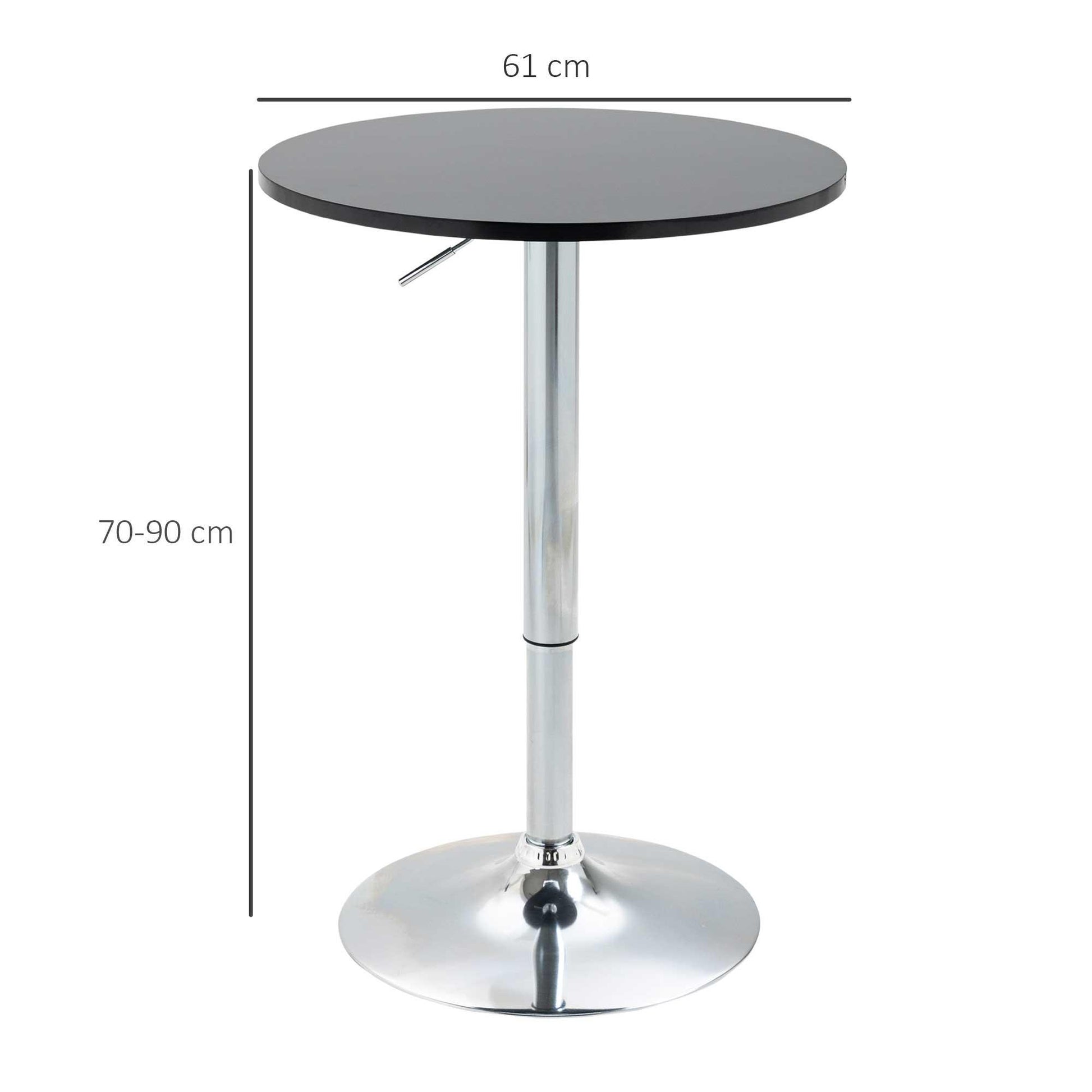 HOMCOM Round Bar Table with Adjustable Height and Metal Base - ALL4U RETAILER LTD