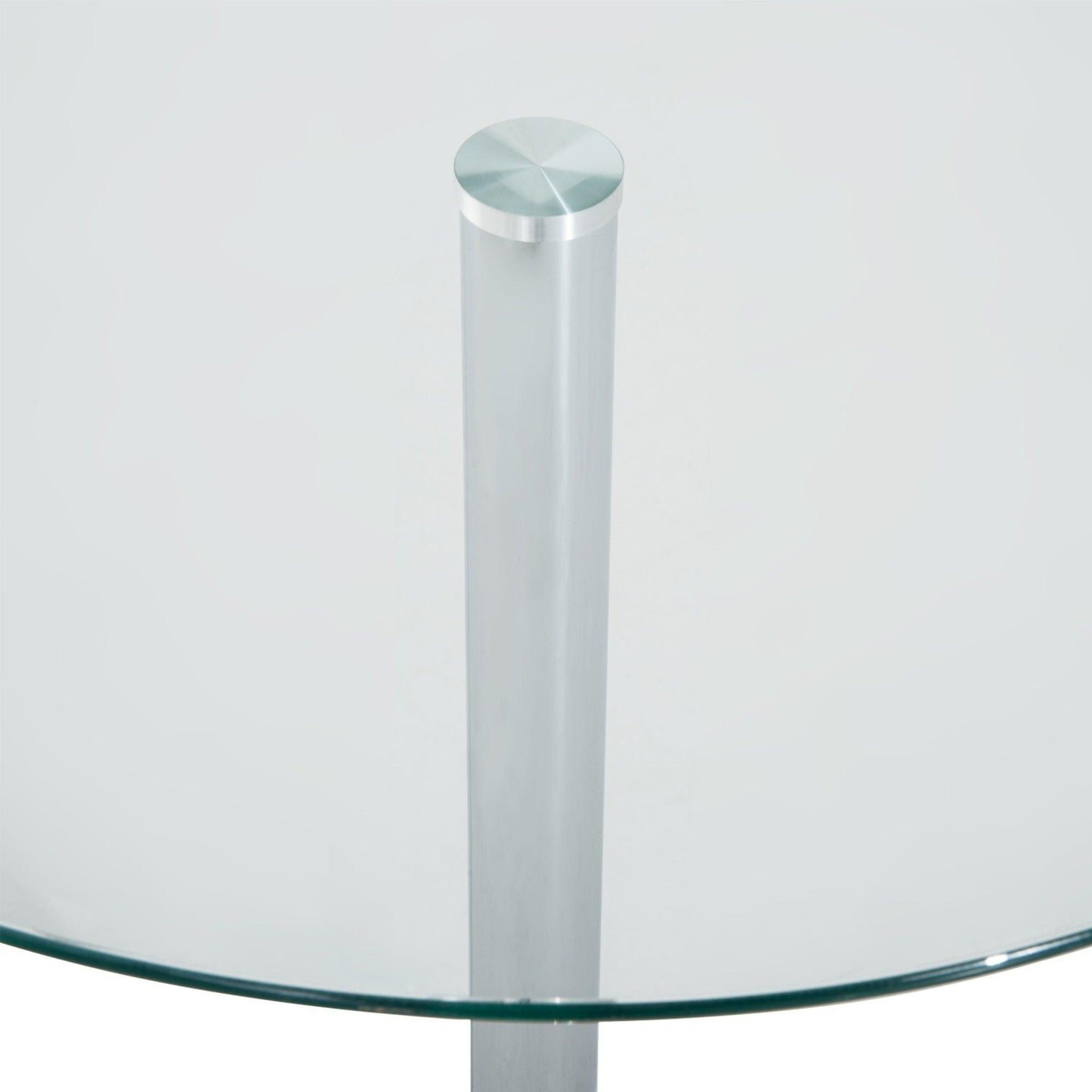 HOMCOM Round Glass Bar Table - Pub Bistro - ALL4U RETAILER LTD