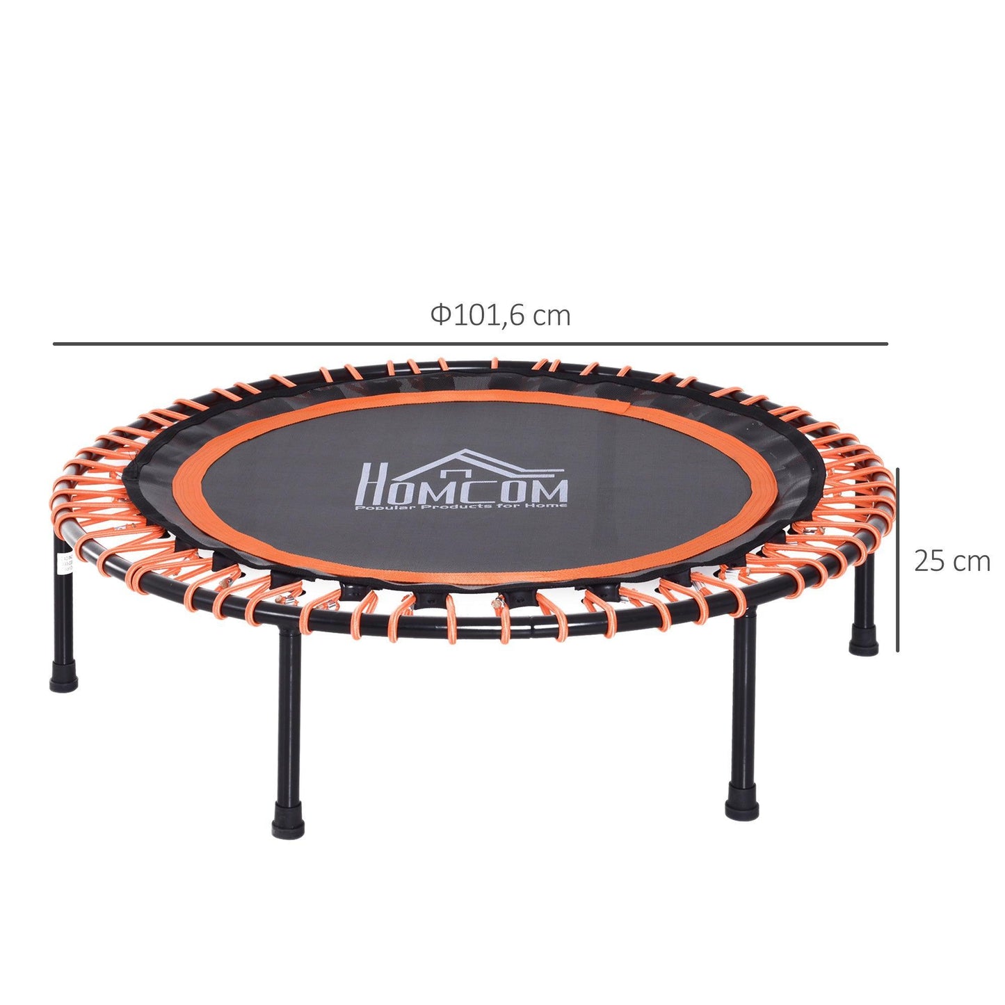 HOMCOM Round Trampoline: Aerobic Exercise Bouncer - ALL4U RETAILER LTD