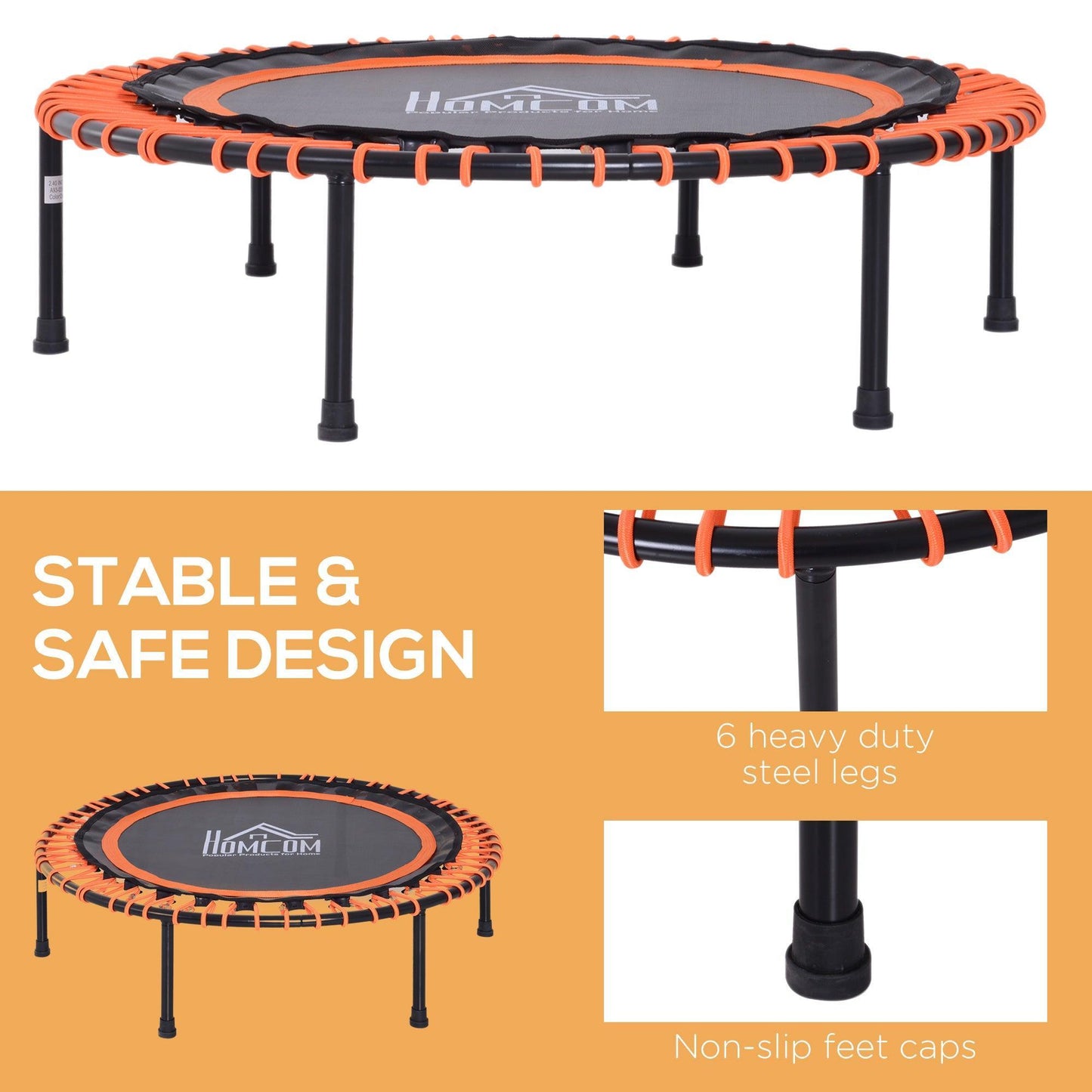 HOMCOM Round Trampoline: Aerobic Exercise Bouncer - ALL4U RETAILER LTD