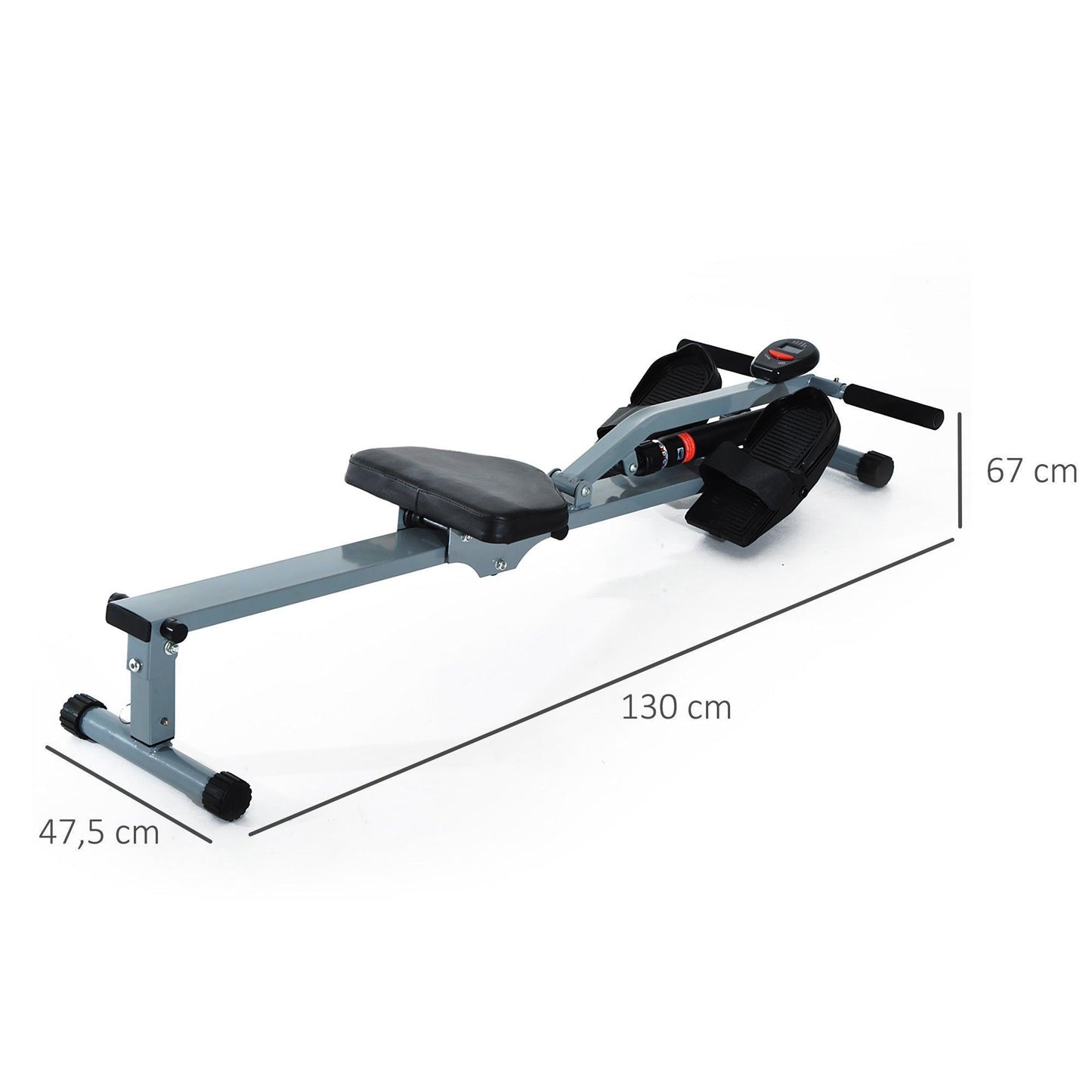 HOMCOM Rowing Machine: Easy Monitor Included - ALL4U RETAILER LTD