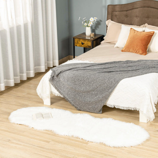 HOMCOM Shaggy Rug - Soft Faux Fur Carpet, 60x180 cm - ALL4U RETAILER LTD