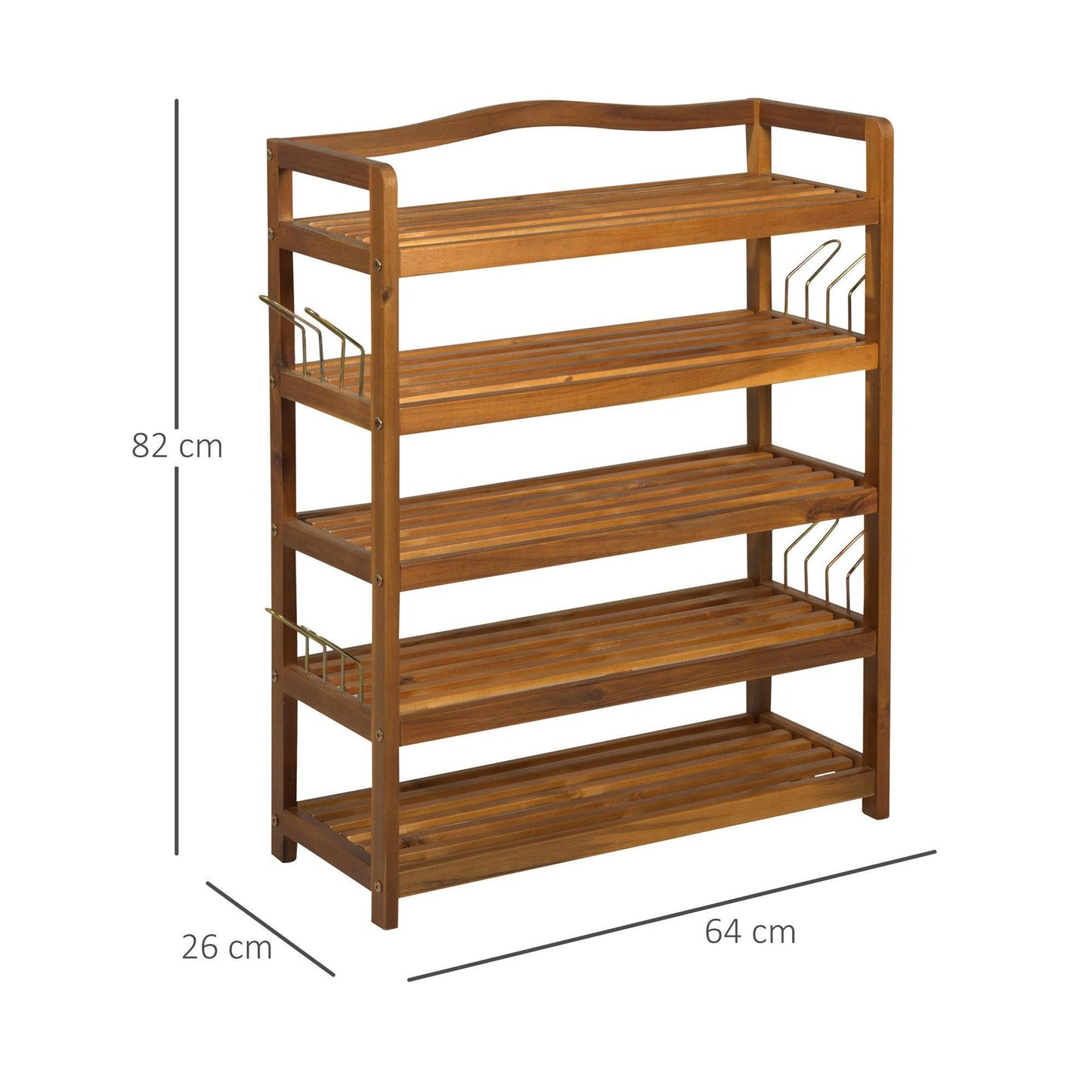 HOMCOM Shoe Rack: Acacia Wood, Holds 24 Pairs - ALL4U RETAILER LTD