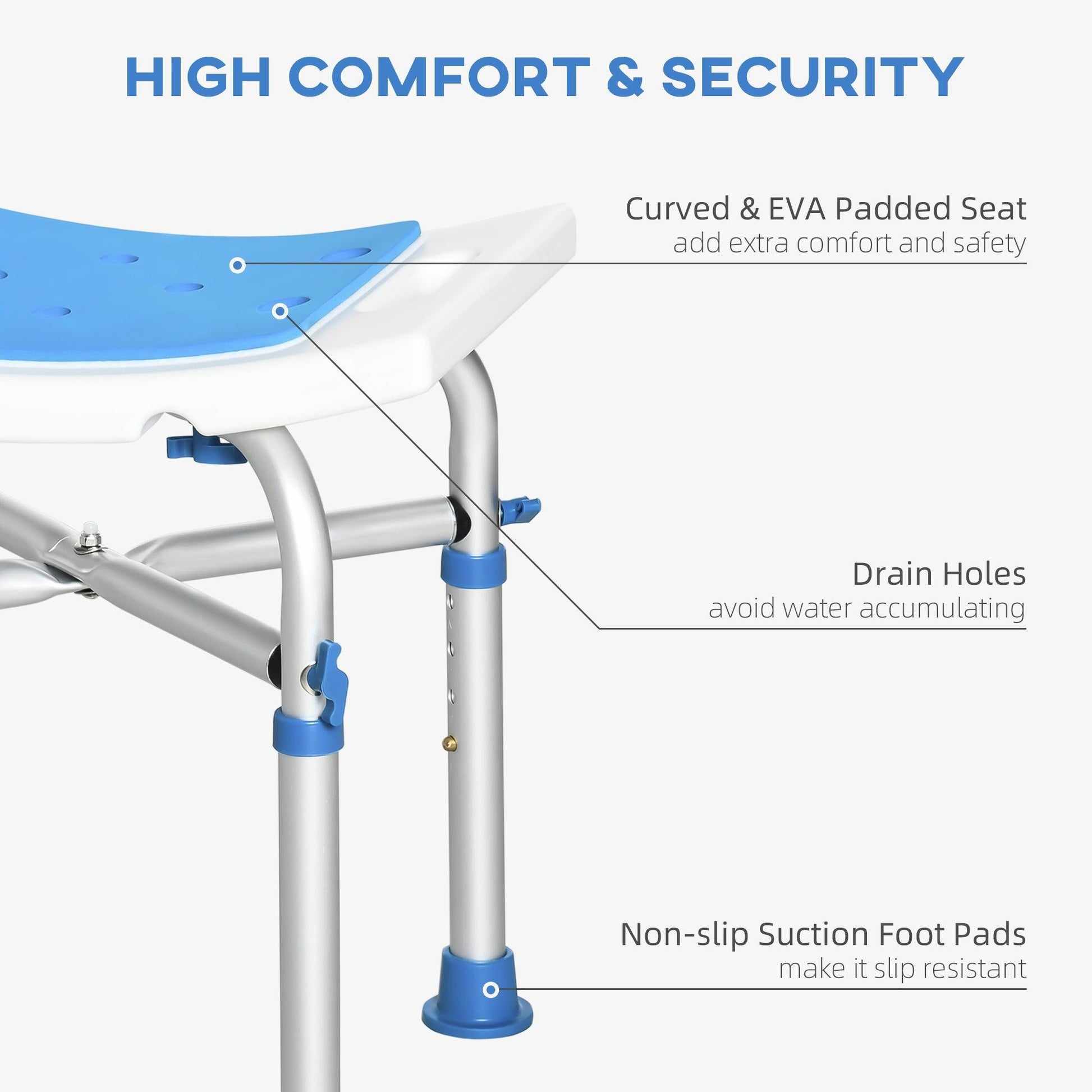 HOMCOM Shower Chair for Elderly & Disabled - ALL4U RETAILER LTD