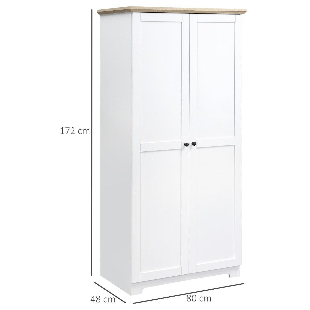 HOMCOM Simple White Wooden Storage Cabinet - 4 Shelves - ALL4U RETAILER LTD