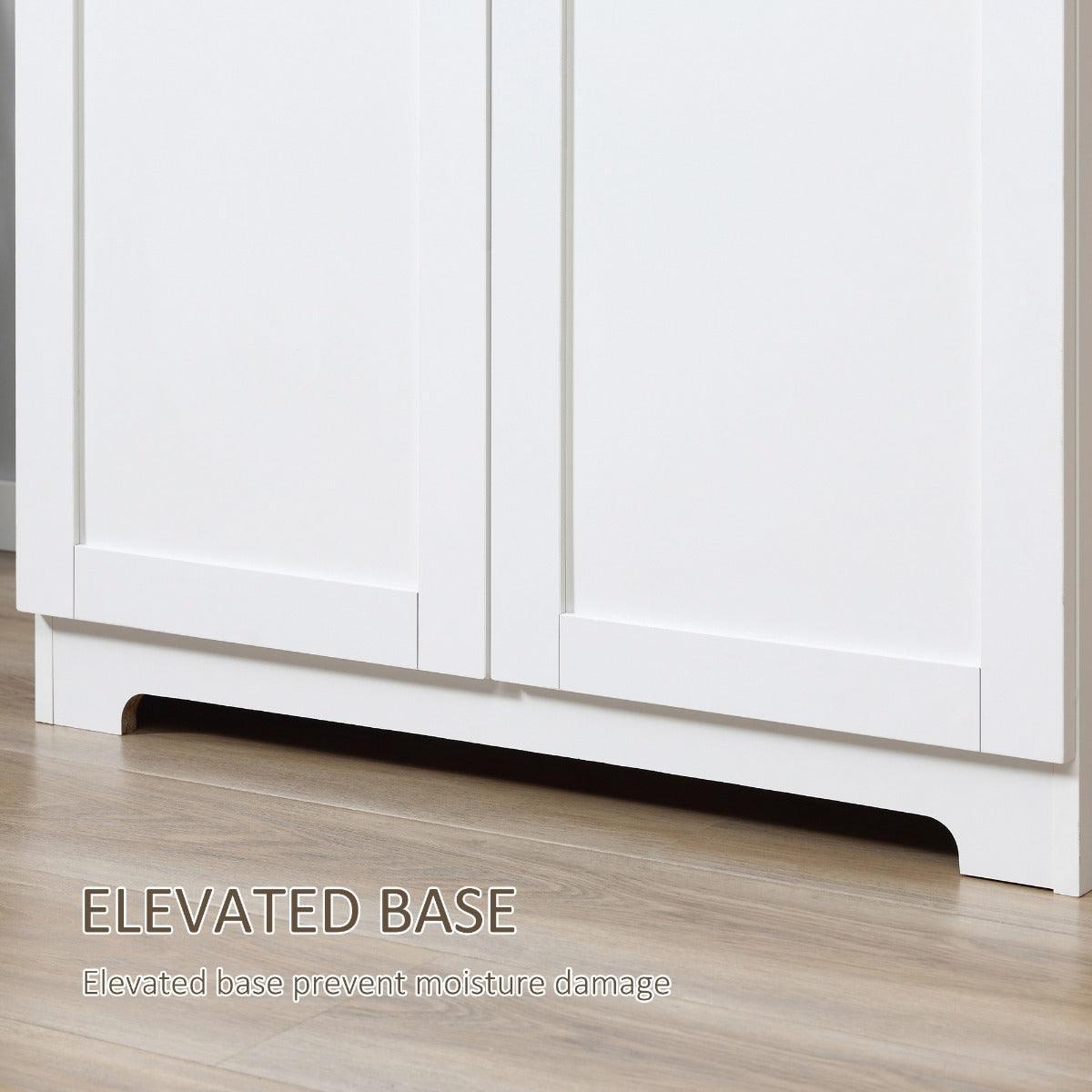 HOMCOM Simple White Wooden Storage Cabinet - 4 Shelves - ALL4U RETAILER LTD