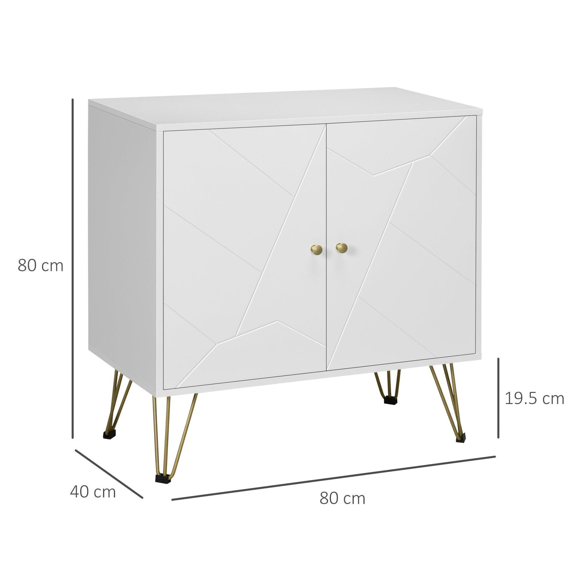 HOMCOM Slim White Storage Cabinet with Hairpin Legs - ALL4U RETAILER LTD