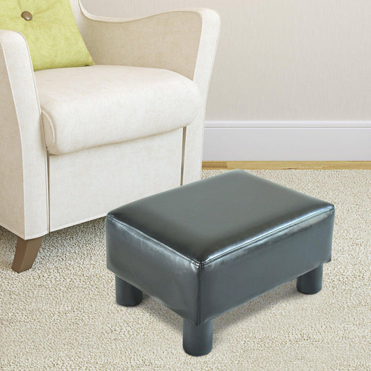 HOMCOM Small Footrest Chair, Black, 40x30x24cm - ALL4U RETAILER LTD