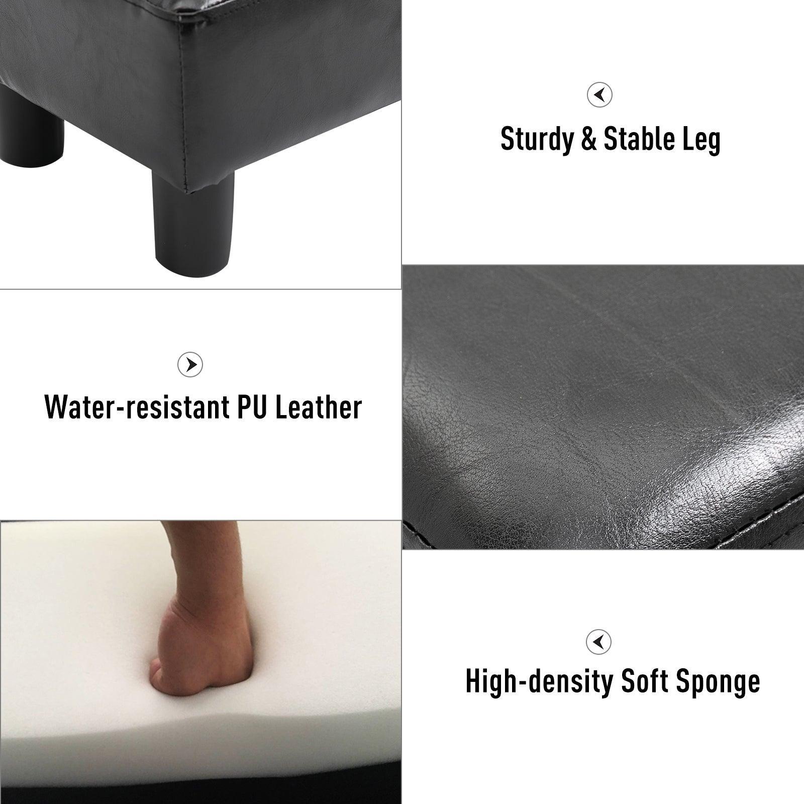 HOMCOM Small Footrest Chair, Black, 40x30x24cm - ALL4U RETAILER LTD