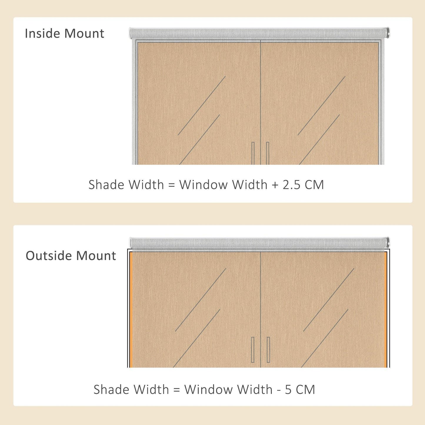 HOMCOM Smart Roller Blinds Window UV Privacy - 60x180cm - ALL4U RETAILER LTD